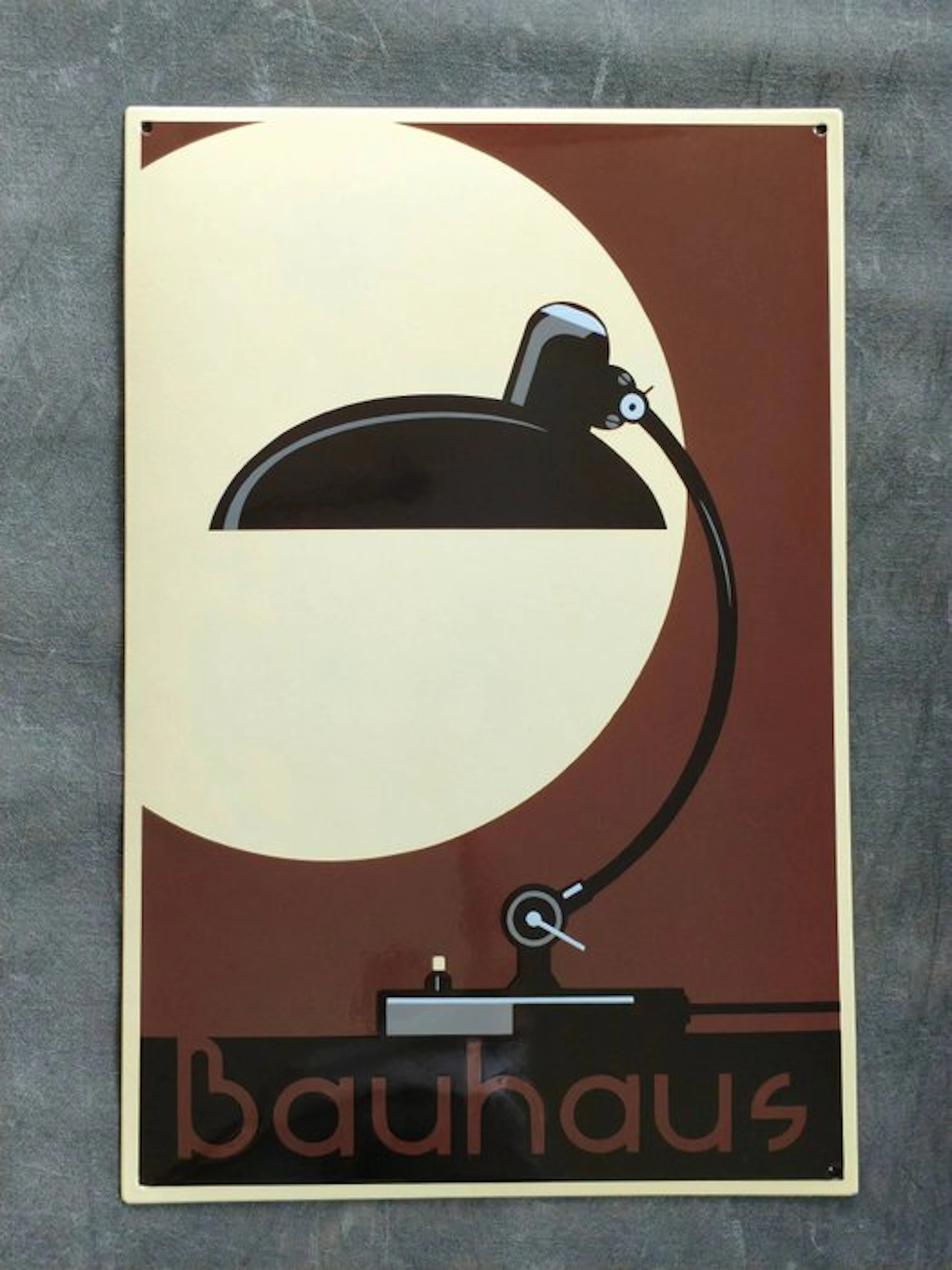 Bauhaus - enamel sign BAUHAUS Lampe braun Emailschild Emaille Schild