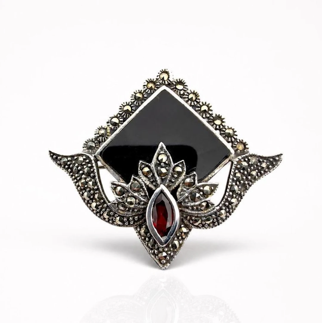 Silver - Brooch - Art Deco Revival