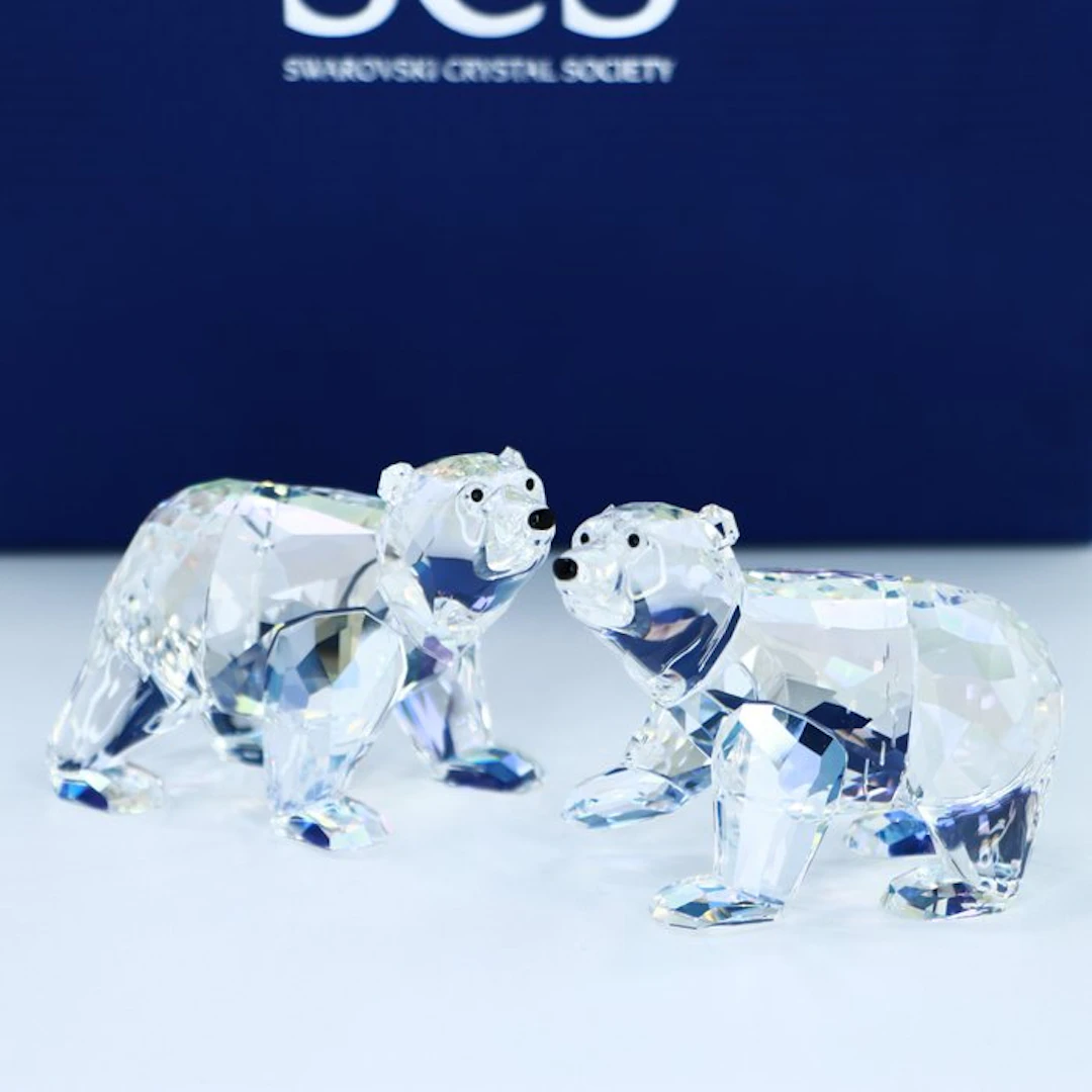 Figure - Swarovski - Polar bear cubs Crystal Moonlight (Boxed) - Crystal