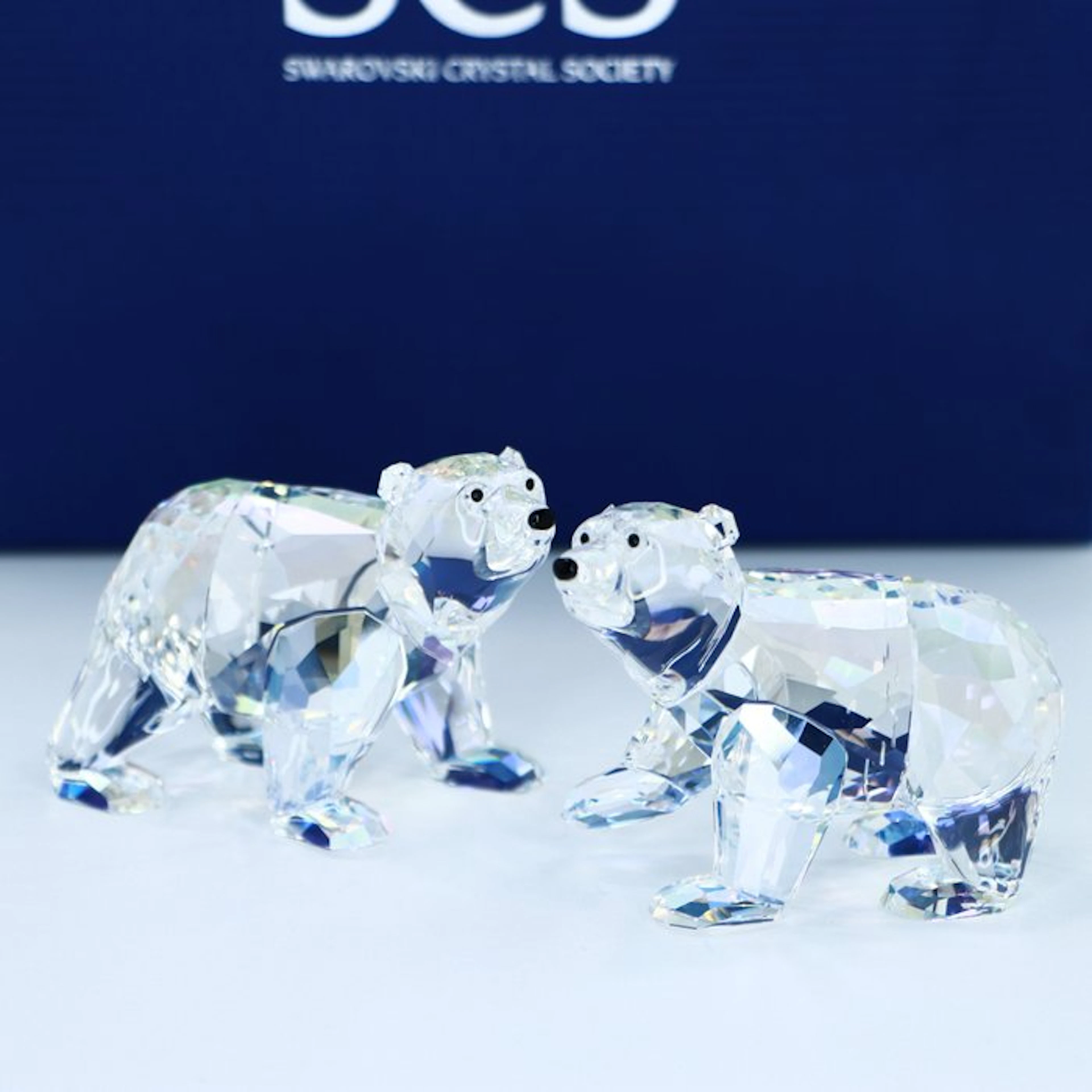 Figure - Swarovski - Polar bear cubs Crystal Moonlight (Boxed) - Crystal
