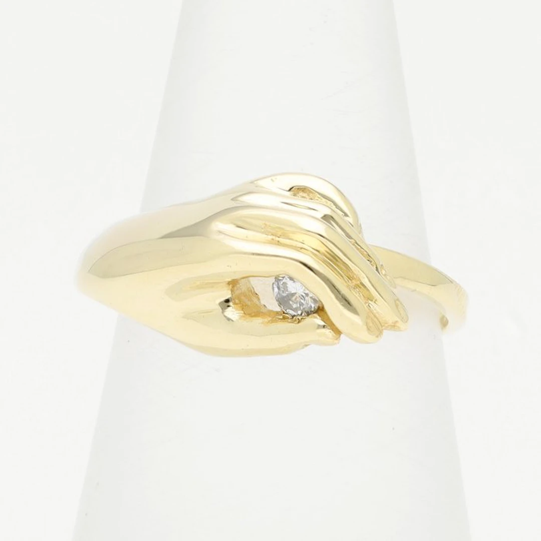 Ring - 14 kt. Yellow gold Diamond (Natural) - Hand