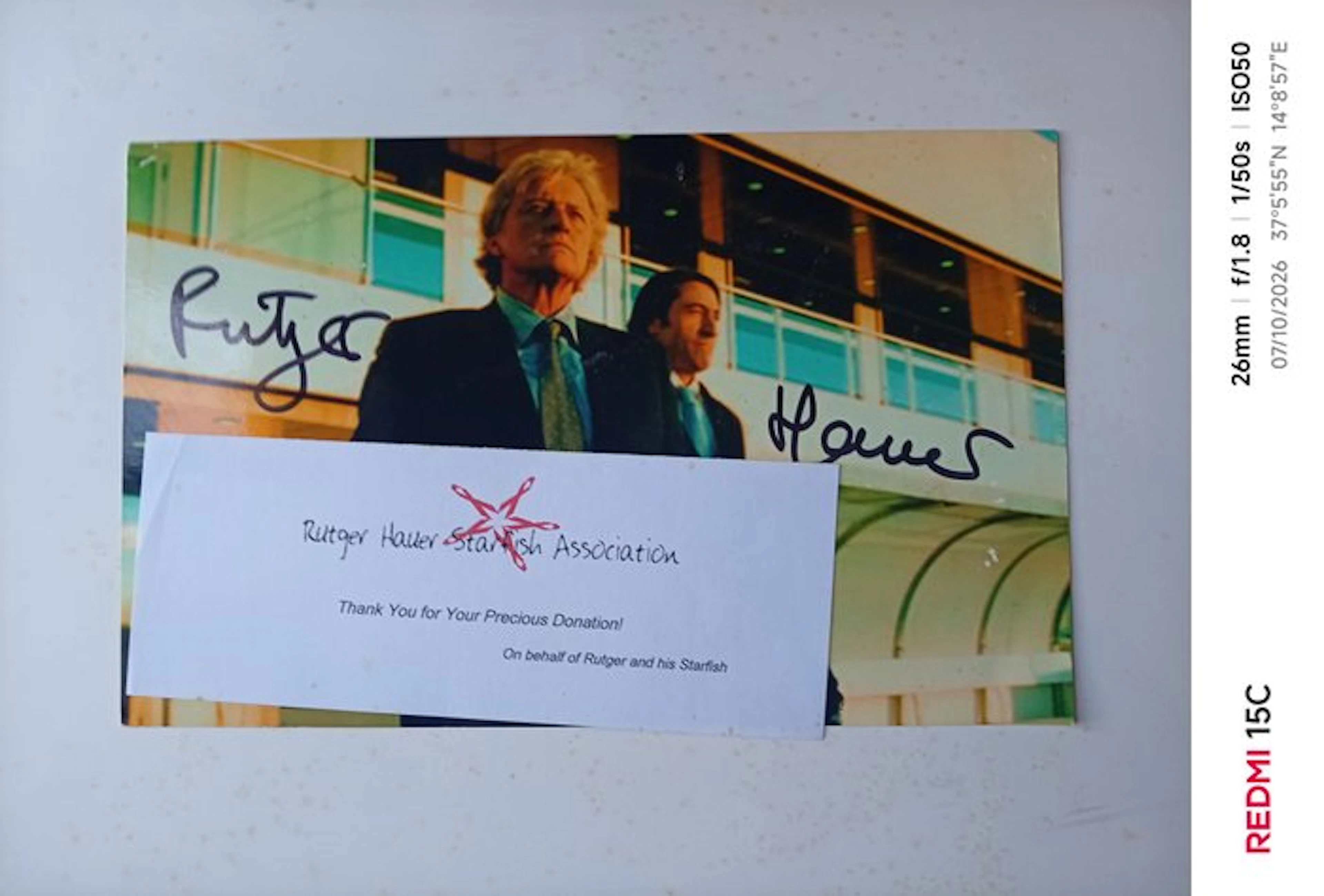 Goal II, signed by Rutger Hauer (+) - Directly from his foundation.