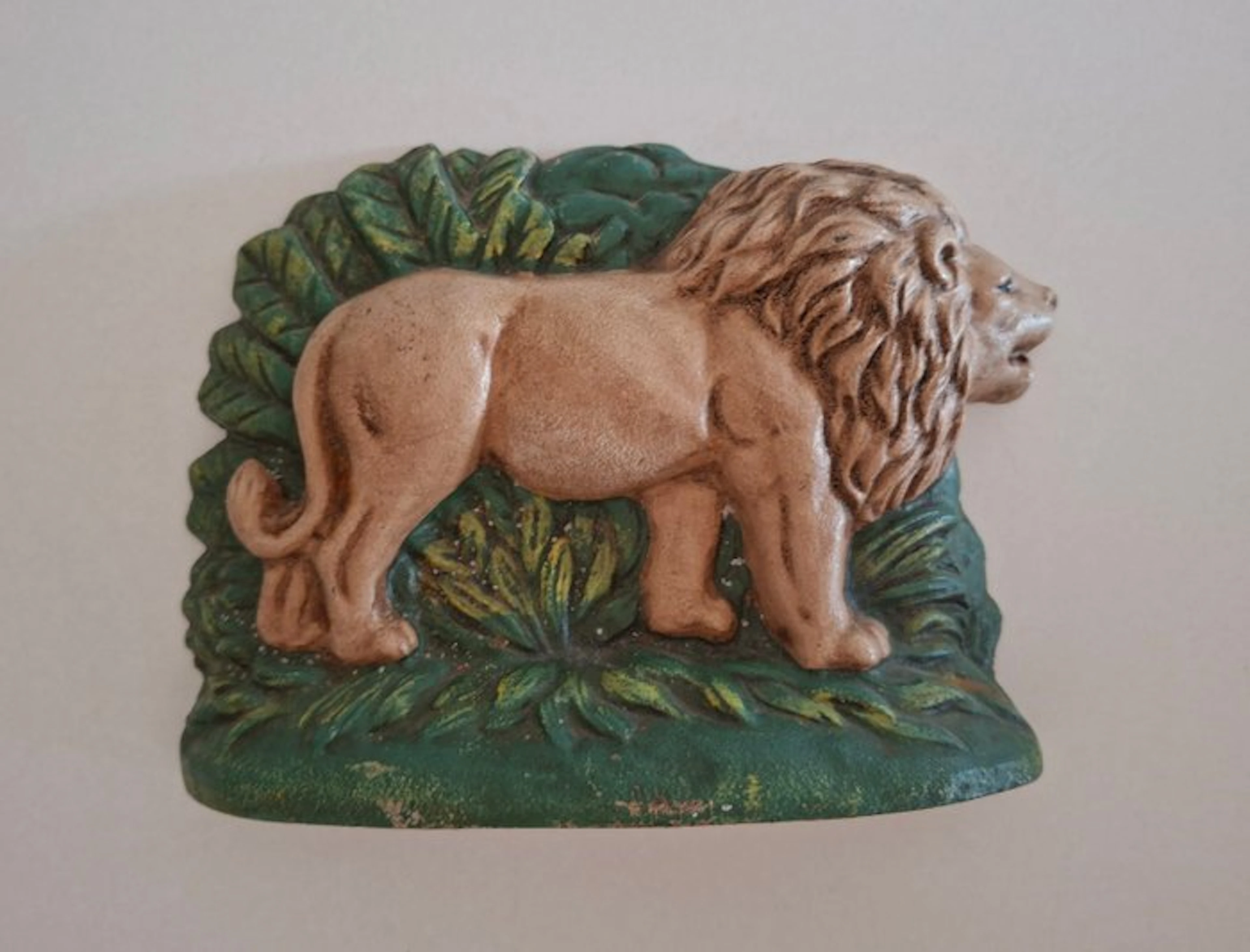 Tope de puerta LEÓN Art Deco, hierro fundido POLICROMADO - Doorstop - Cast iron
