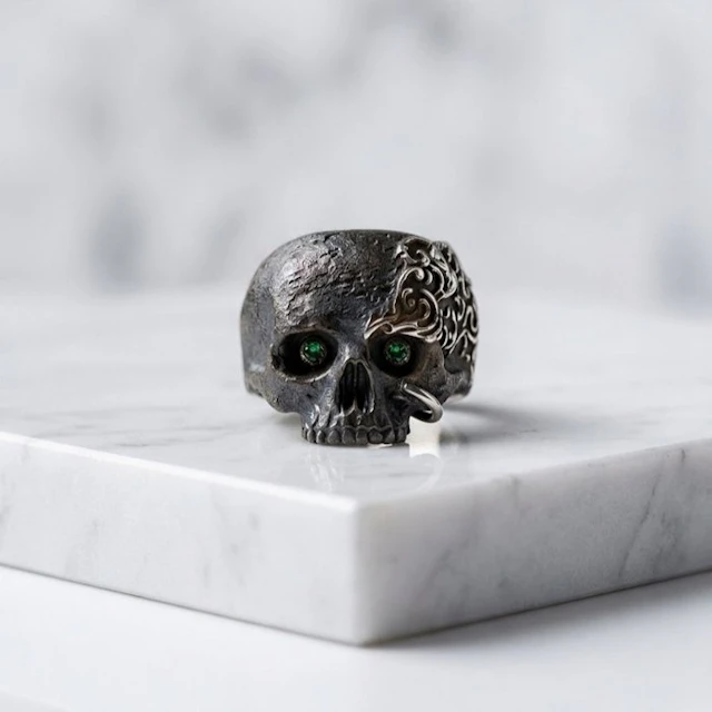 Emerald - 18 kt. - Silver, Yellow gold - Ring