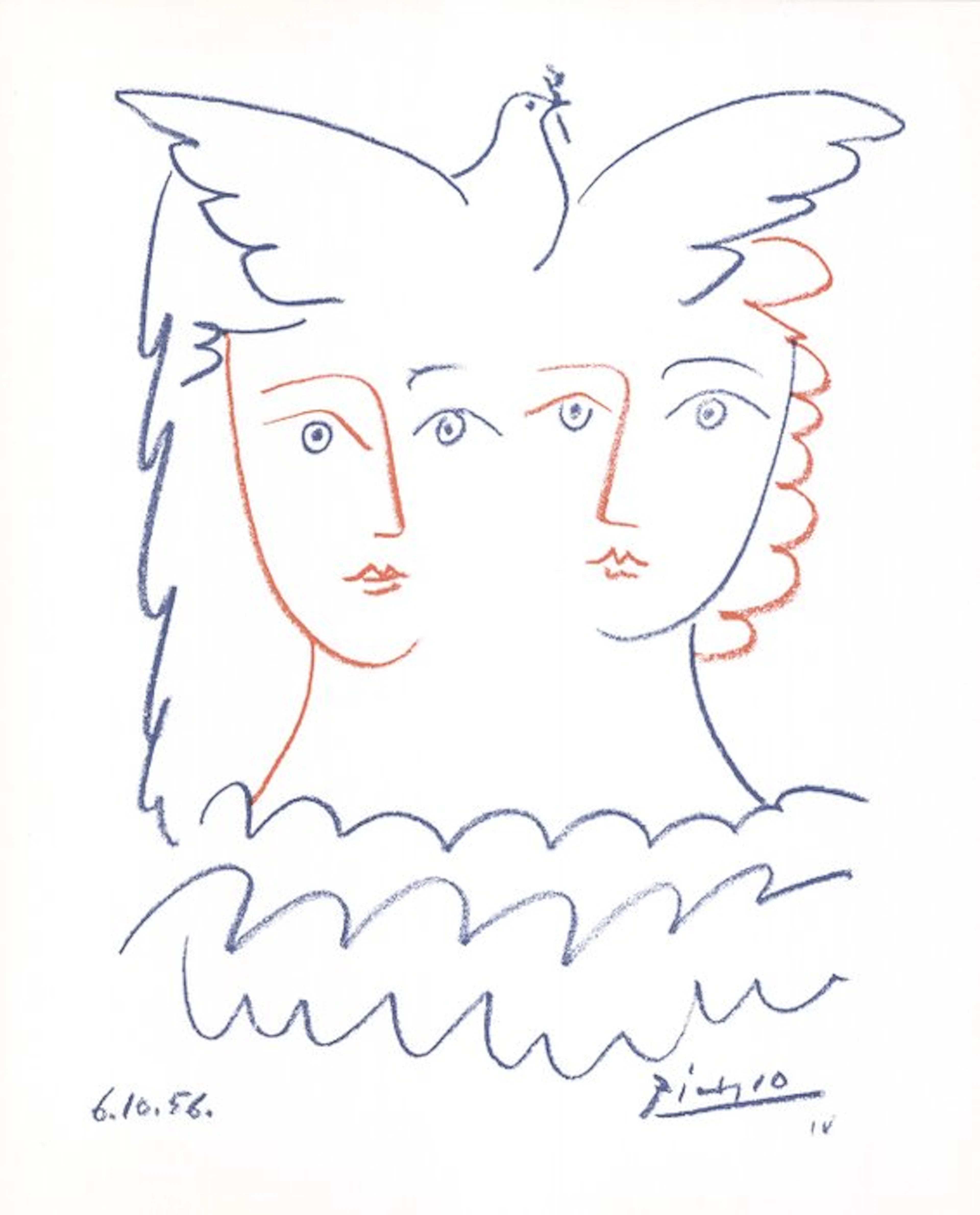 Pablo Picasso (1881-1973) - Deux femmes à la colombe