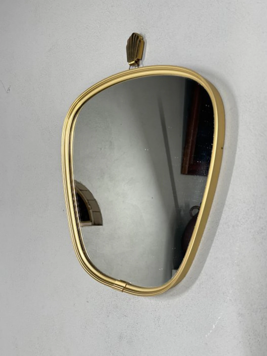 Wall mirror - Glass, brass/metal - Retro Regency neck mirror