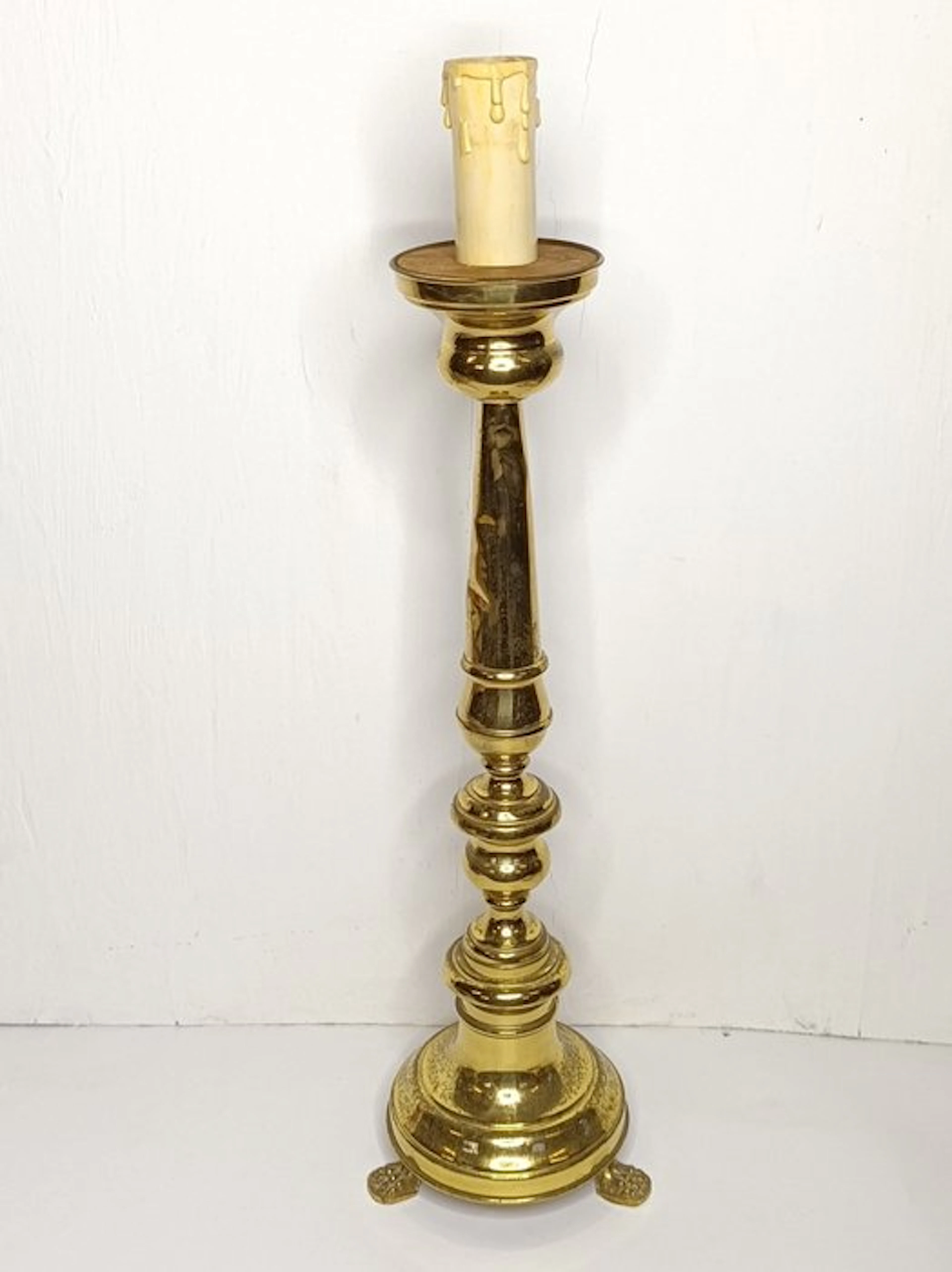 Candlestick - Gilt brass - 64 cm