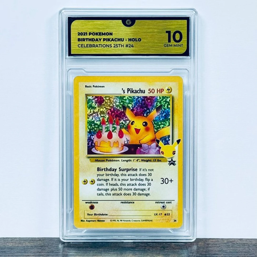 Pokémon Graded card - Birthday Pikachu 24 – Pokémon - GG 10