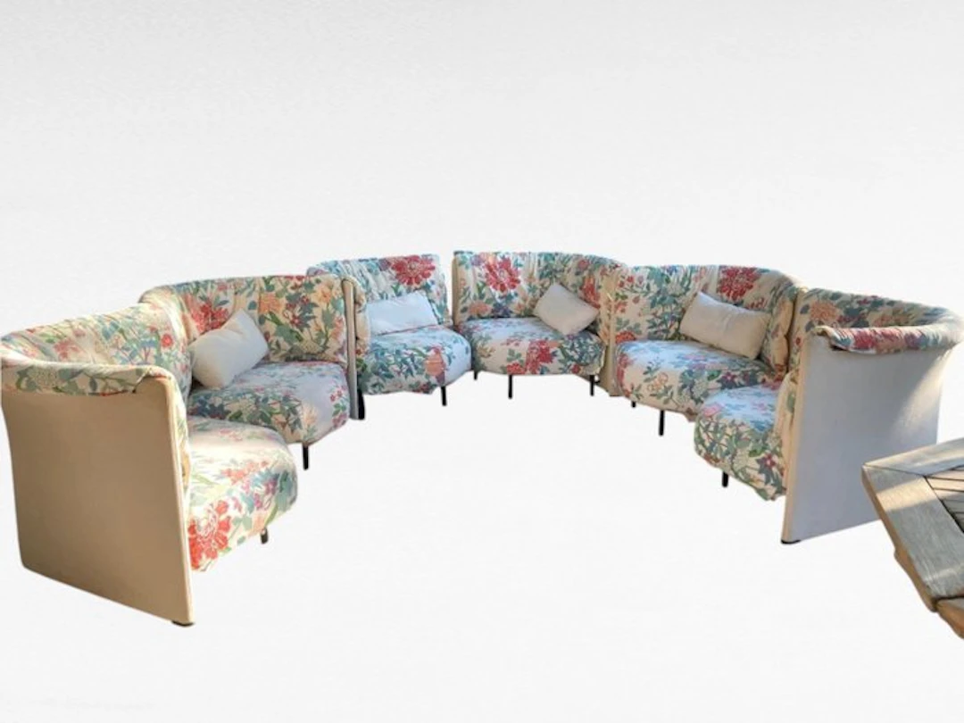 Cassina - Piero De Martini - Armchair (6) - Sampan - Metal, Textile