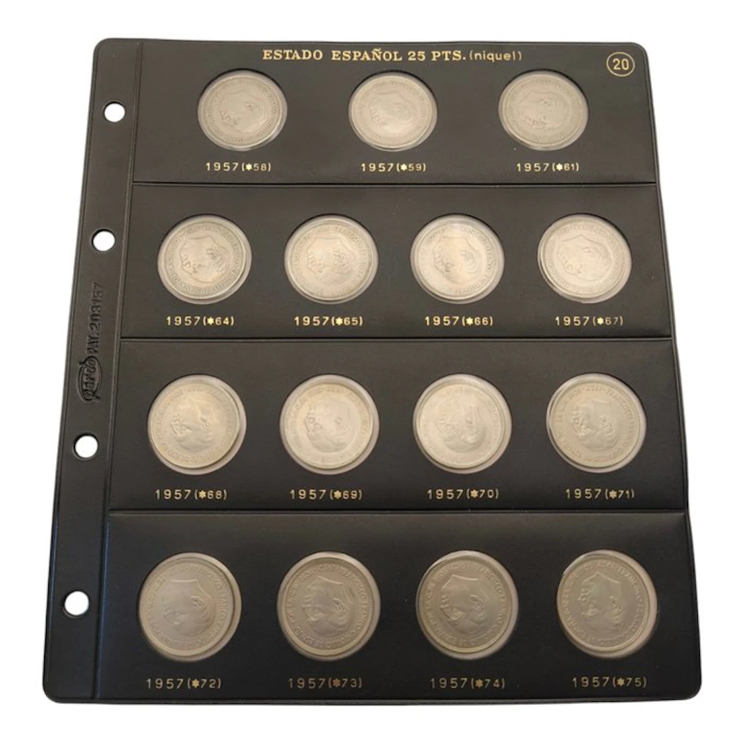 Spain. Monedas de 25 Pesetas de Franco (Todos los años)