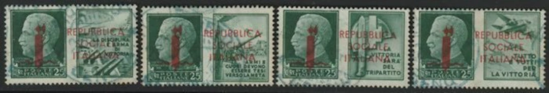 Italian Social Republic 1944 - PDG Saggi di Genova Complete series from 25 c