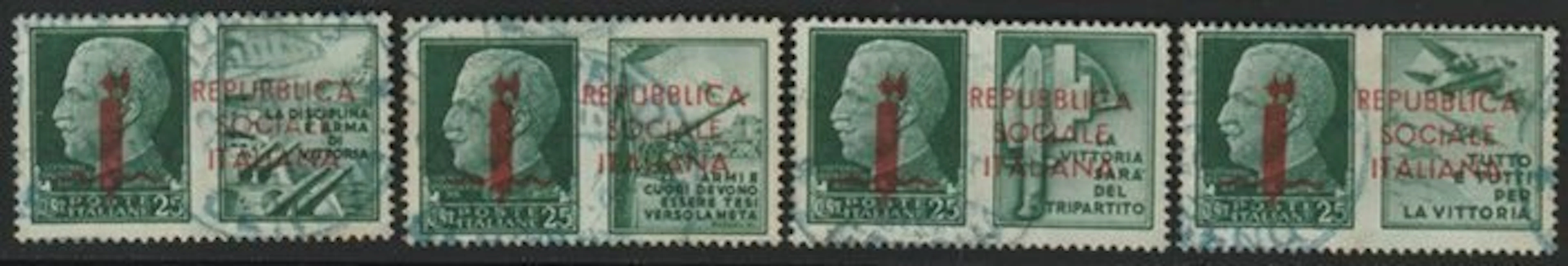 Italian Social Republic 1944 - PDG Saggi di Genova Complete series from 25 c
