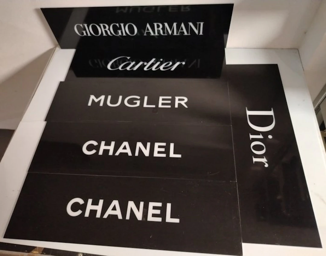 Dior/Armani/Chanel/Mugler - Advertising sign - Disused...