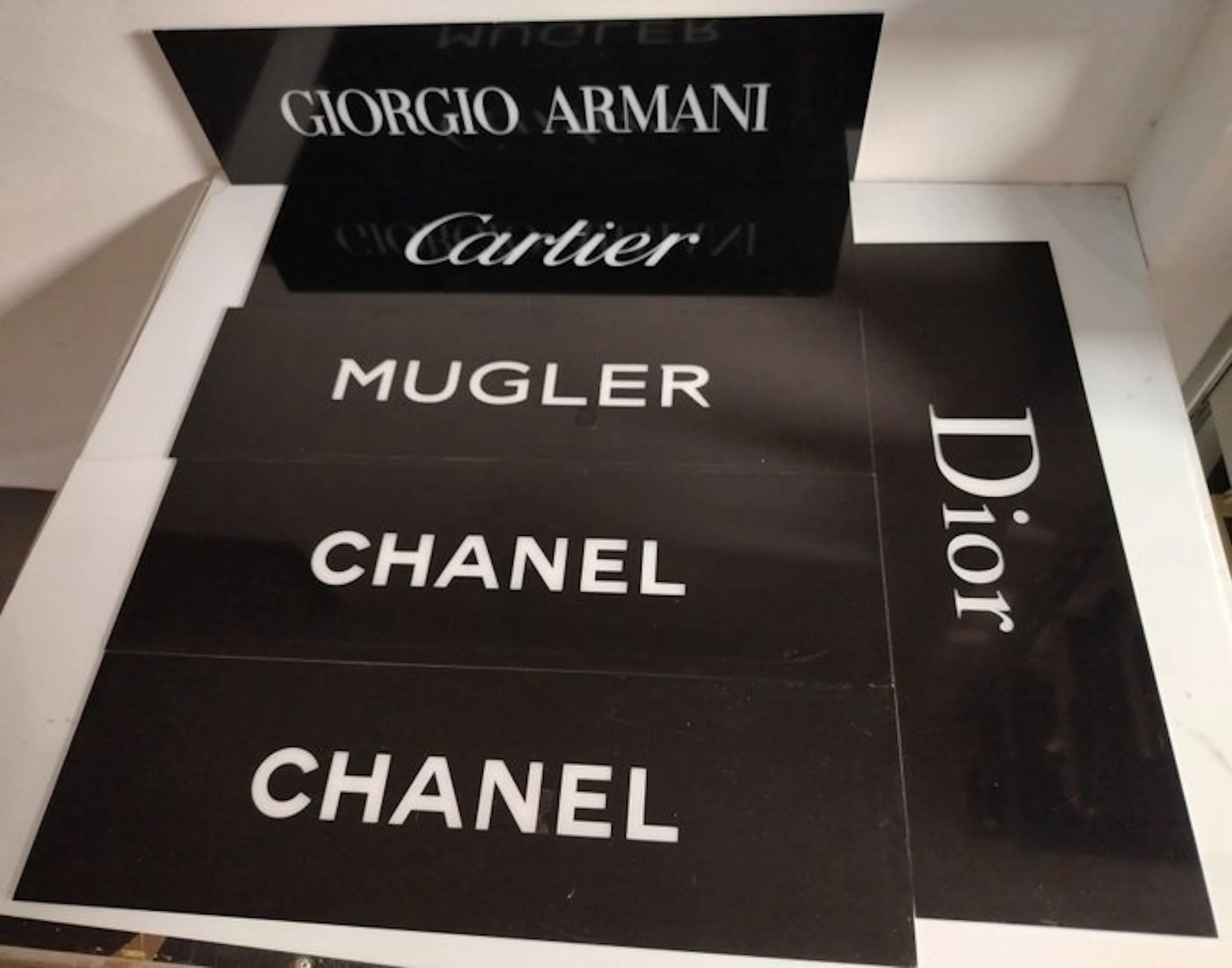 Dior/Armani/Chanel/Mugler - Advertising sign - Disused...
