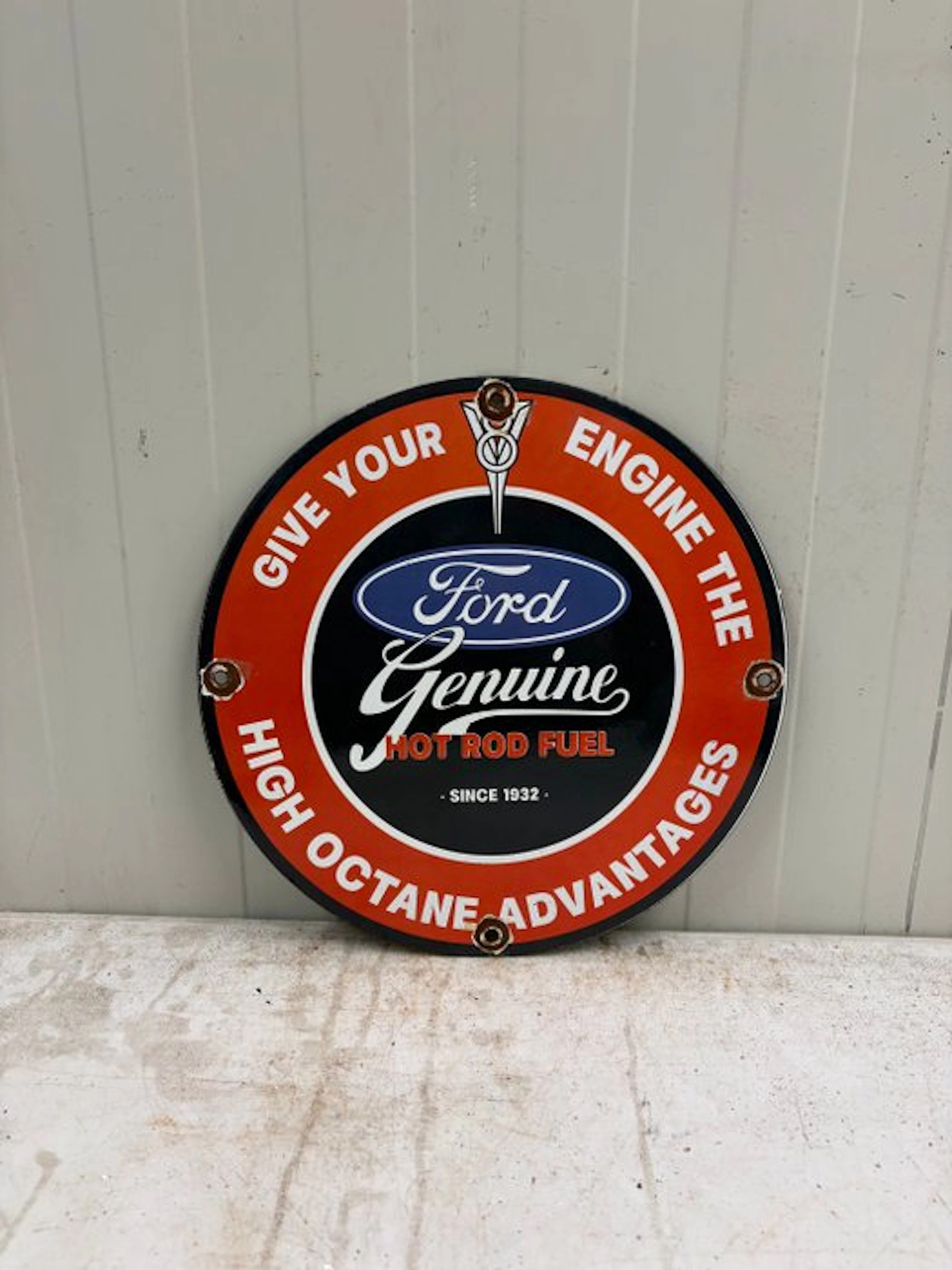 Ford Genuine Hot Rod Fuel – Emaille Reclamebord – V8 –...