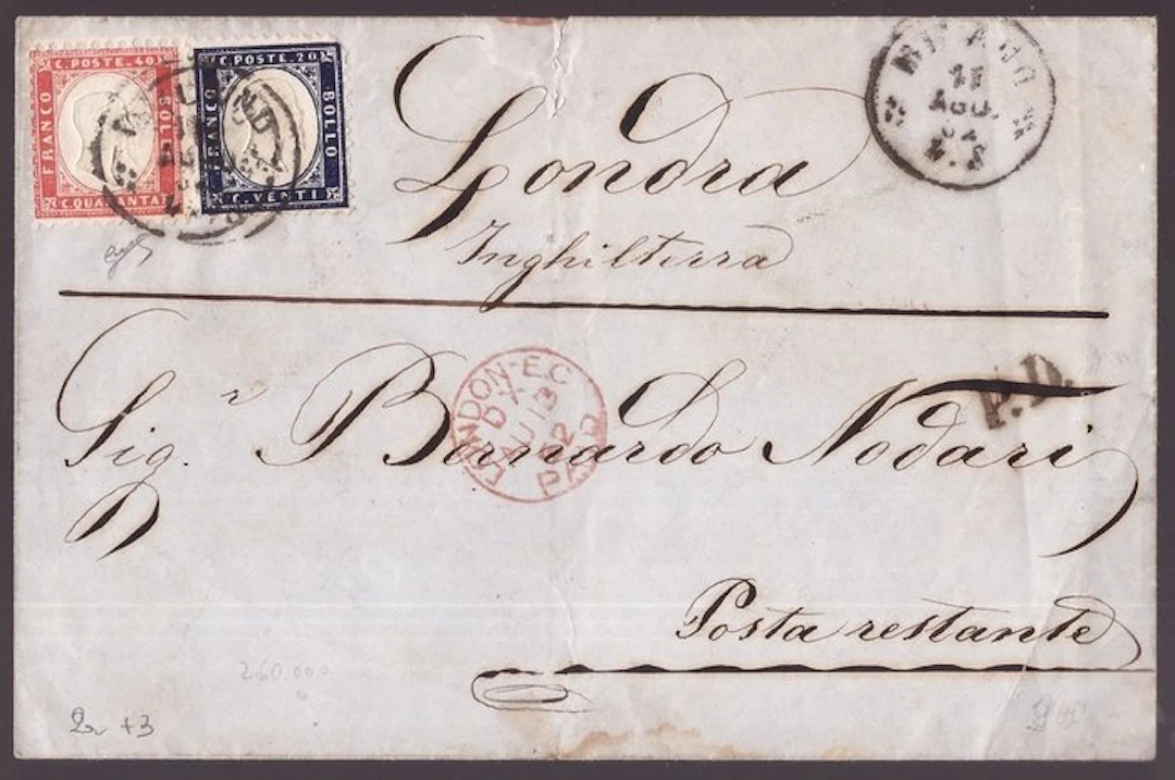 Italy Kingdom 1862 - 20 and 40 centesimi perforated...