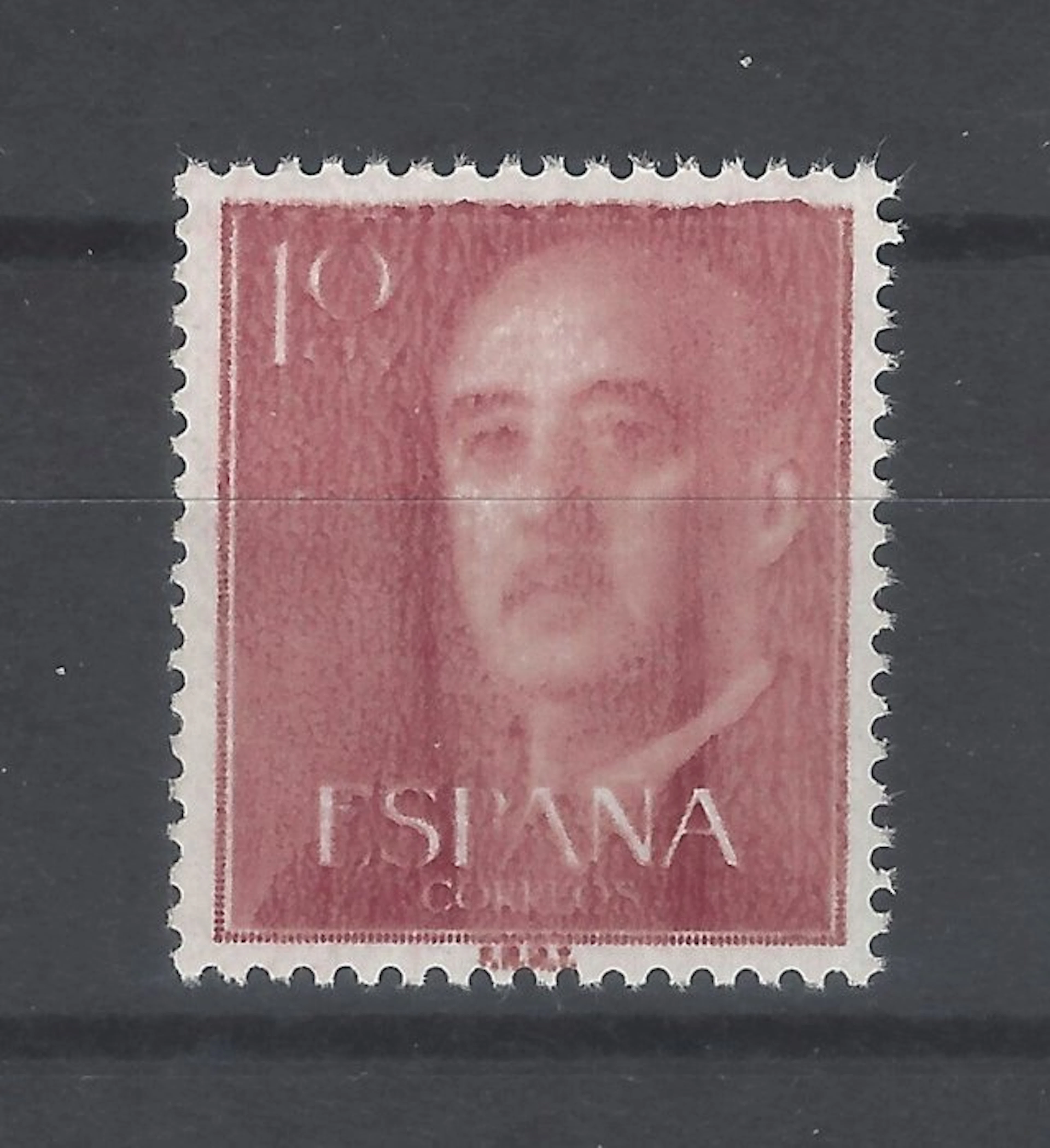 Spain 1955/1956 - General Franco uninked impression variety - Edifil nº 1143id