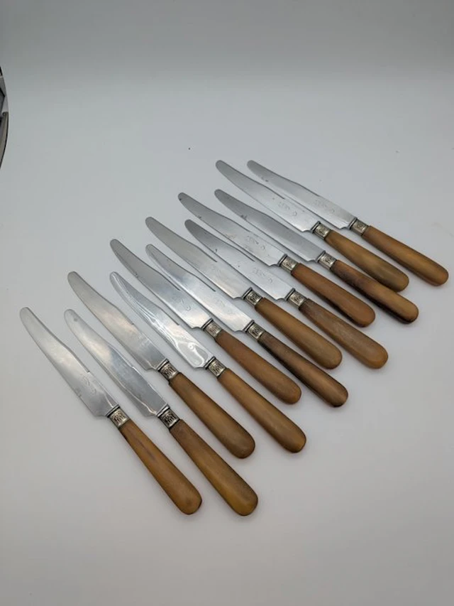 Le LÉOPARD - Table knife (12) - Steel, Horn