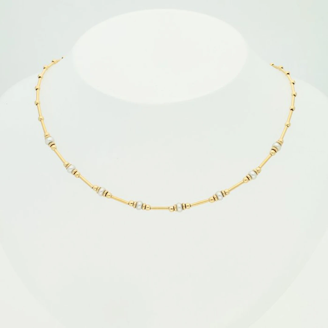 Chain - 18 kt. Yellow gold - Pearls