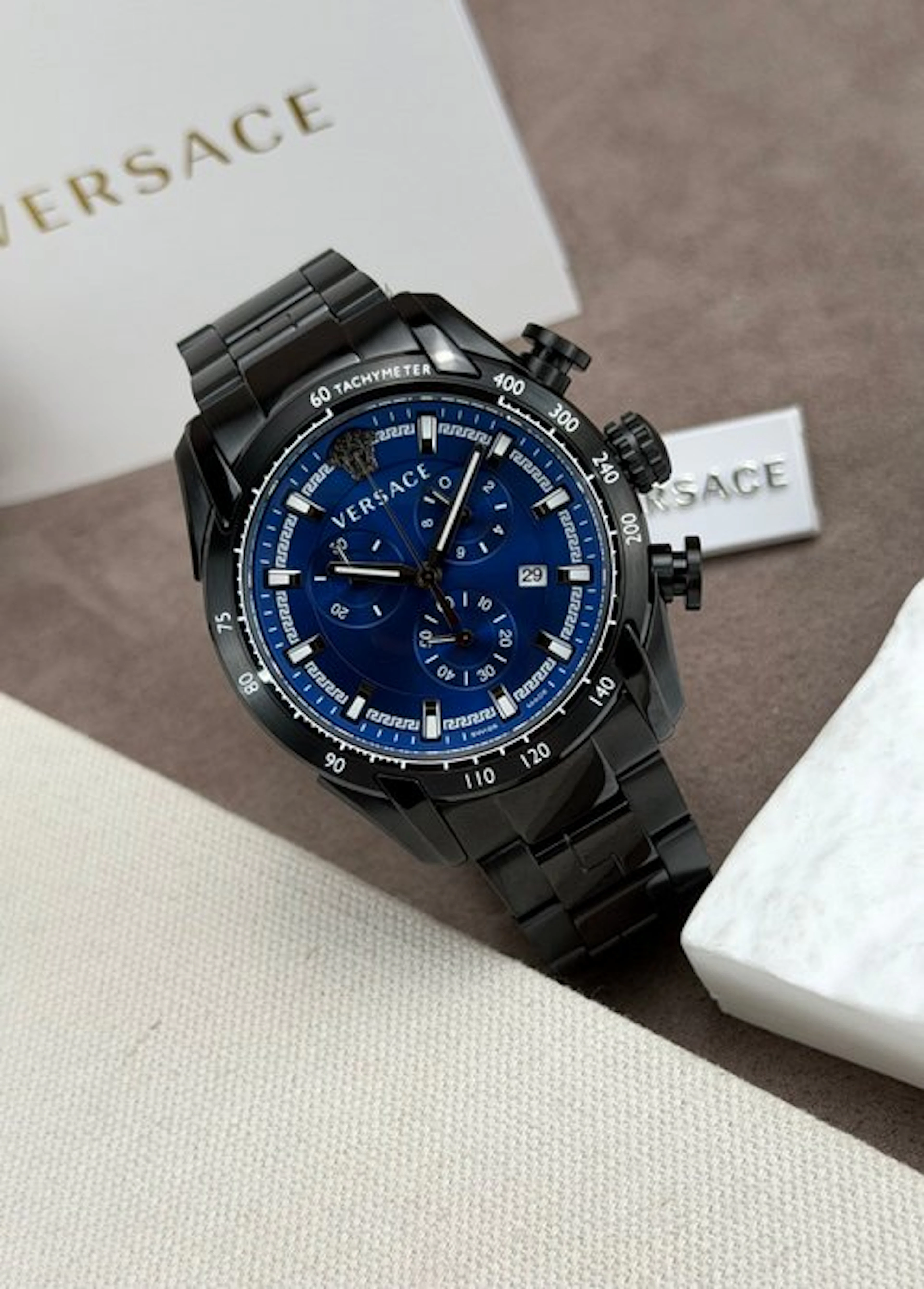 Versace - V-Ray Chronograph Date Black/Blue - VE2I005 21 - Men - 2020-2025