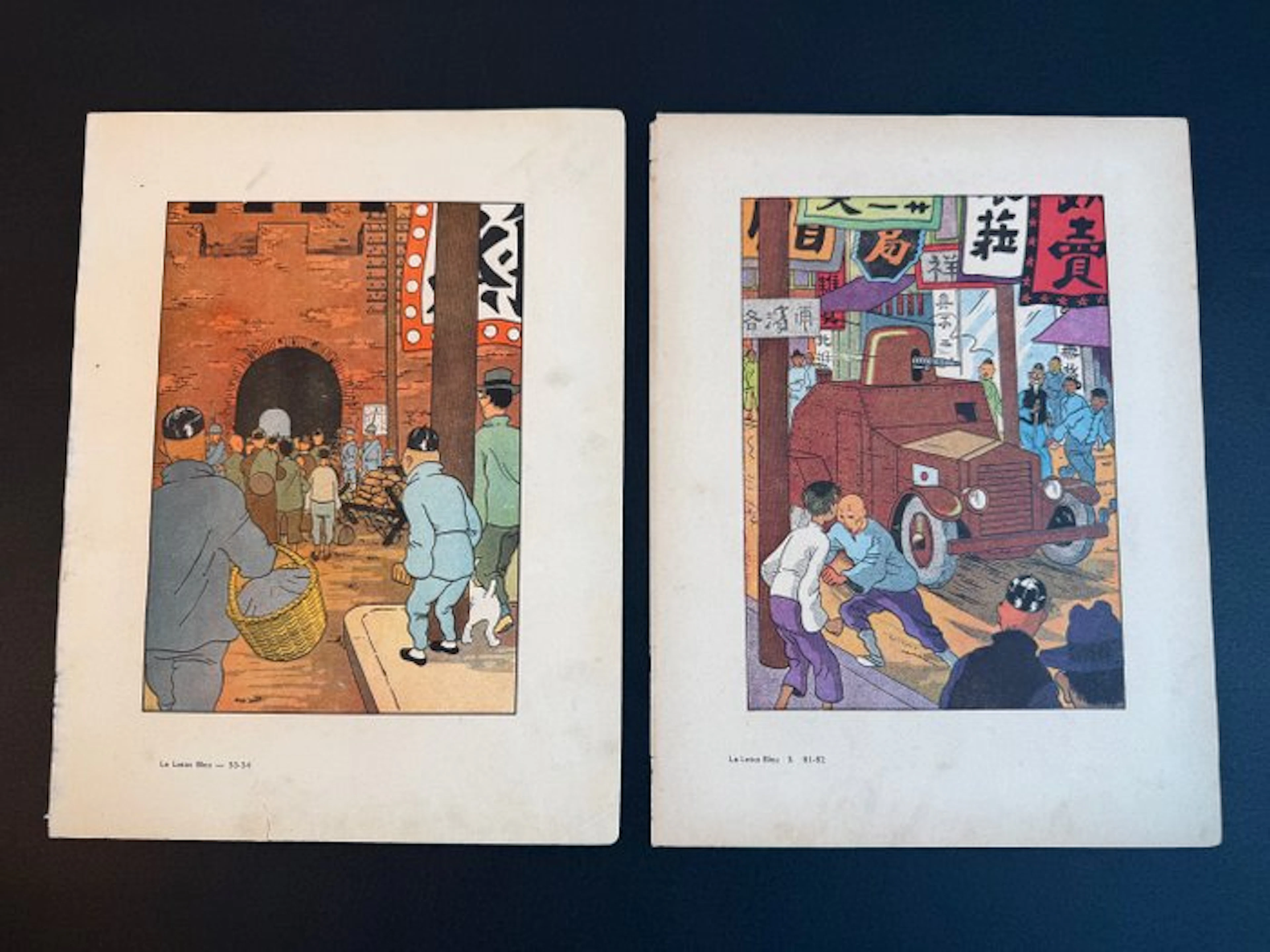 Hergé - 1 album - Tintin - Le Lotus Bleu - 2X HT EO couleur - 1946