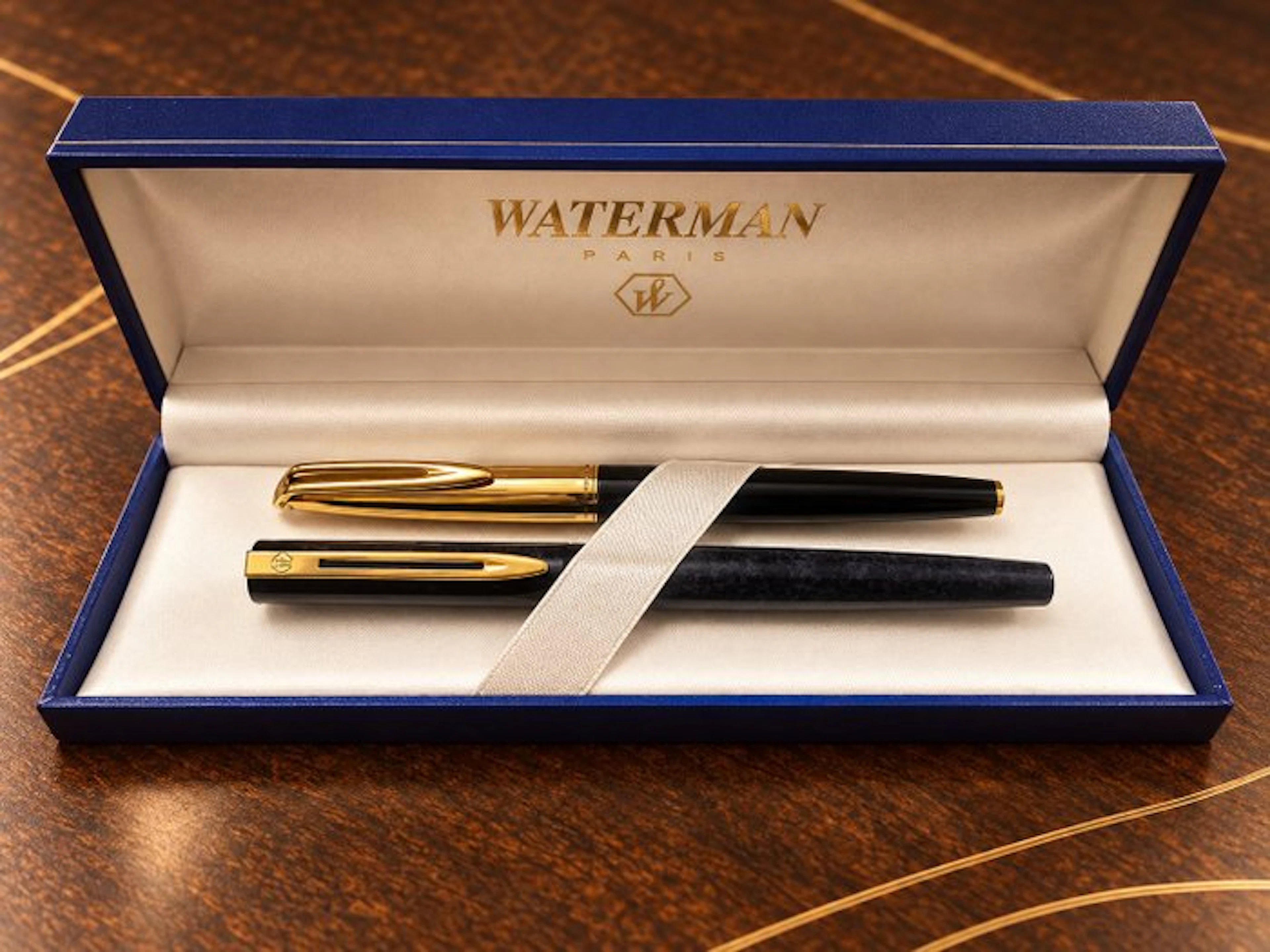 Waterman - C/F 18K e Lauréat marmorizzata - No reserve price - Pen set