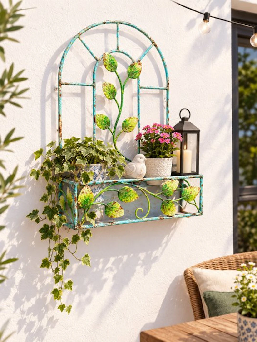 Wall shelf unit - Wrought iron - Handmade wall shelf