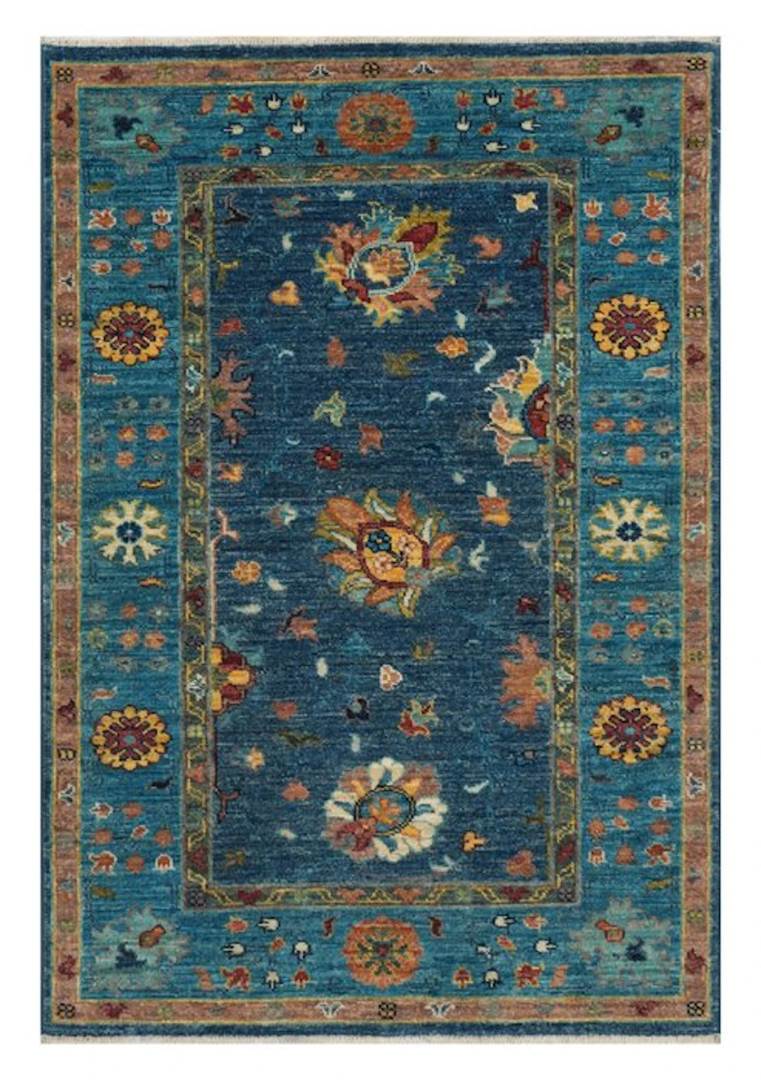 Hand-knotted designer rug with Ziegler Farahan pattern –...