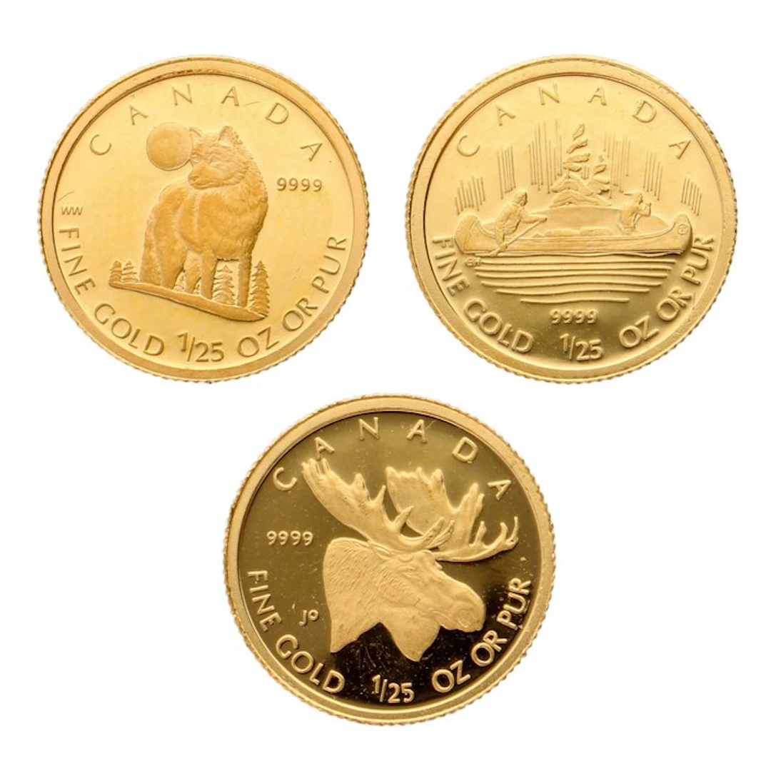 Canada. 50 Cent 2004/2007 - "Moose, Wolf & Voyageurs" (3 stuks)