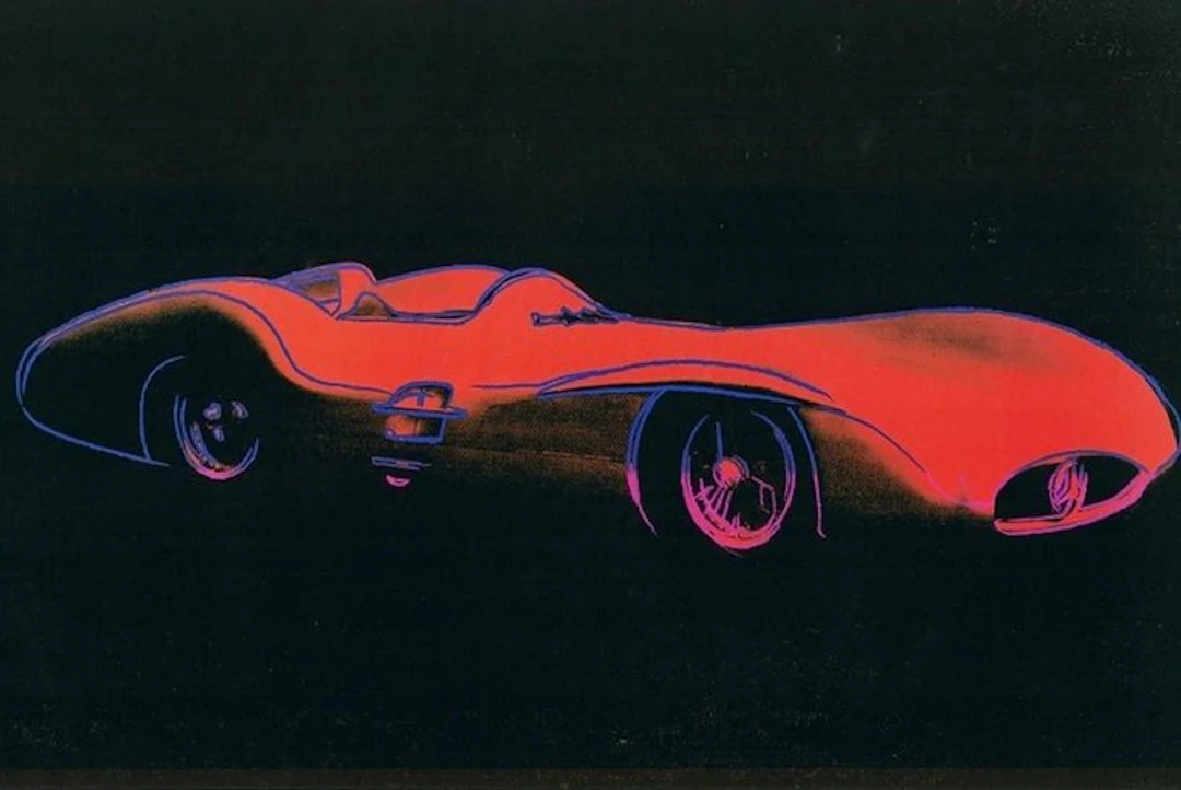 Andy Warhol - “Mercedes-Benz Rennwagen W 196”. - 90 x 70 cm.