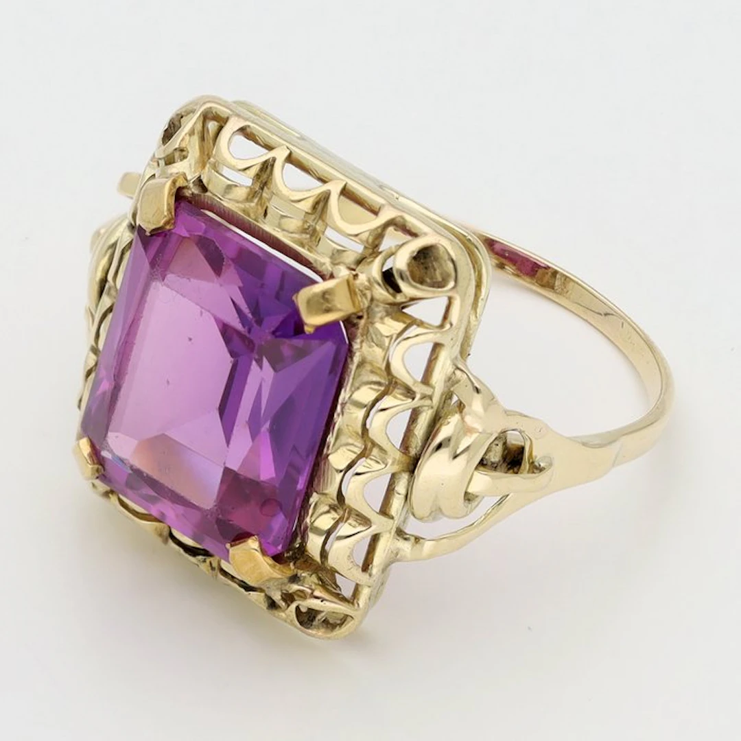 Ring - 14 kt. Yellow gold - Sapphire