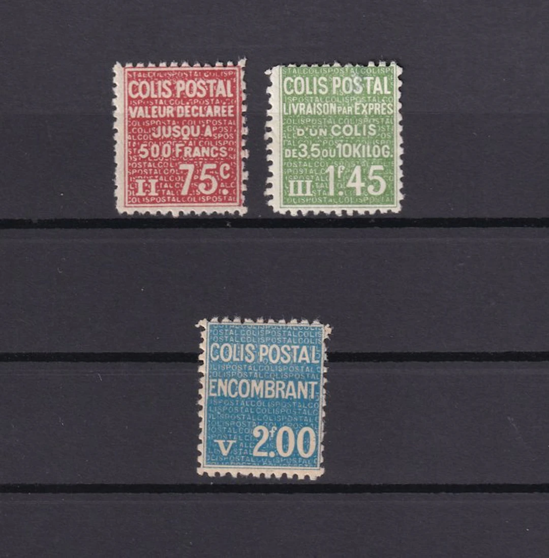 France 1933/1934 - côte 630€, colis postaux, série complète - Yvert n°98/100