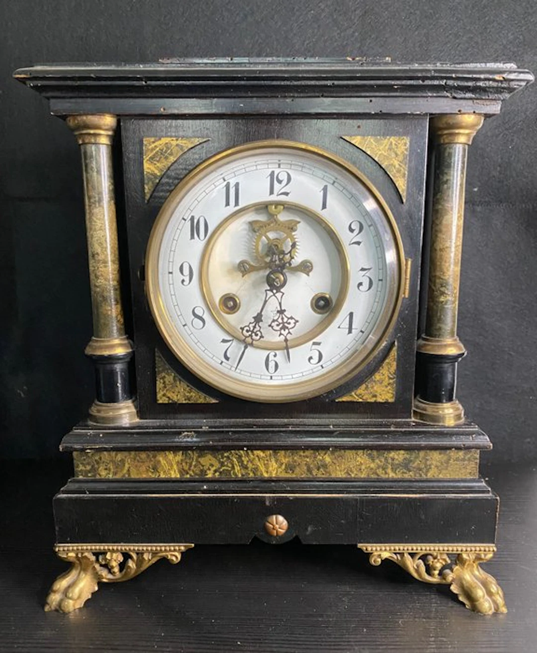 Pendulum clock, Table clock - Wood, Glass, Brass, Bronze - 1910-1920