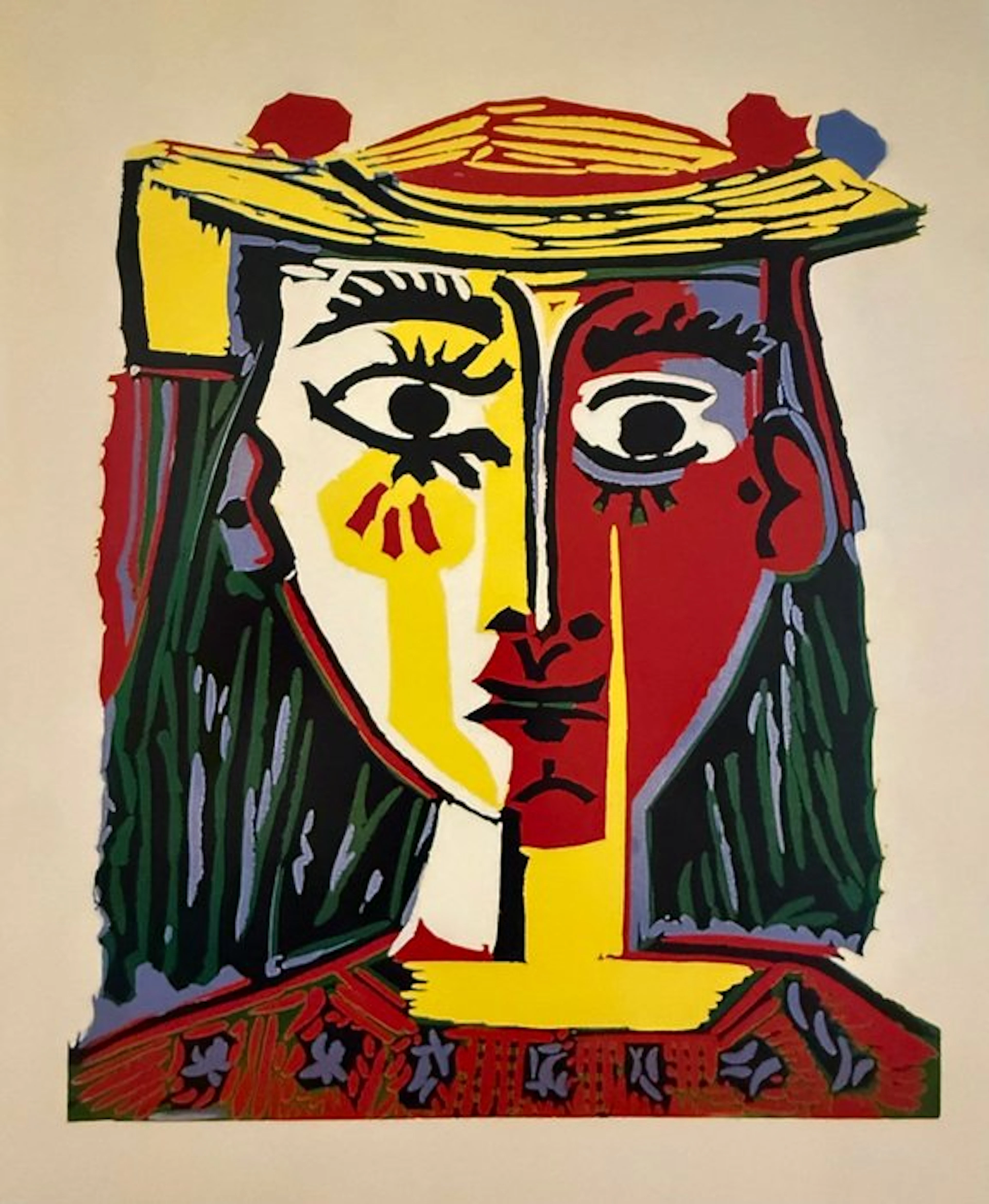 Pablo Picasso (1881-1973) - “Femme au chapeau, 1962”.