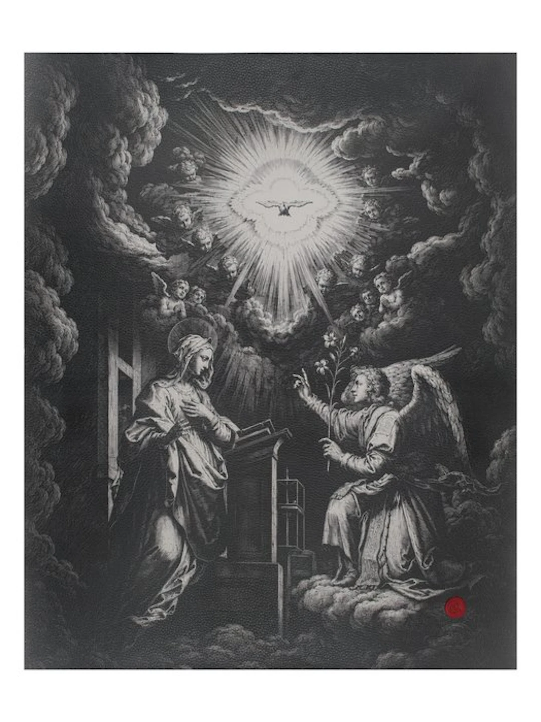last lot !!!!! Annunciation – Print on Leather 85.00 x...