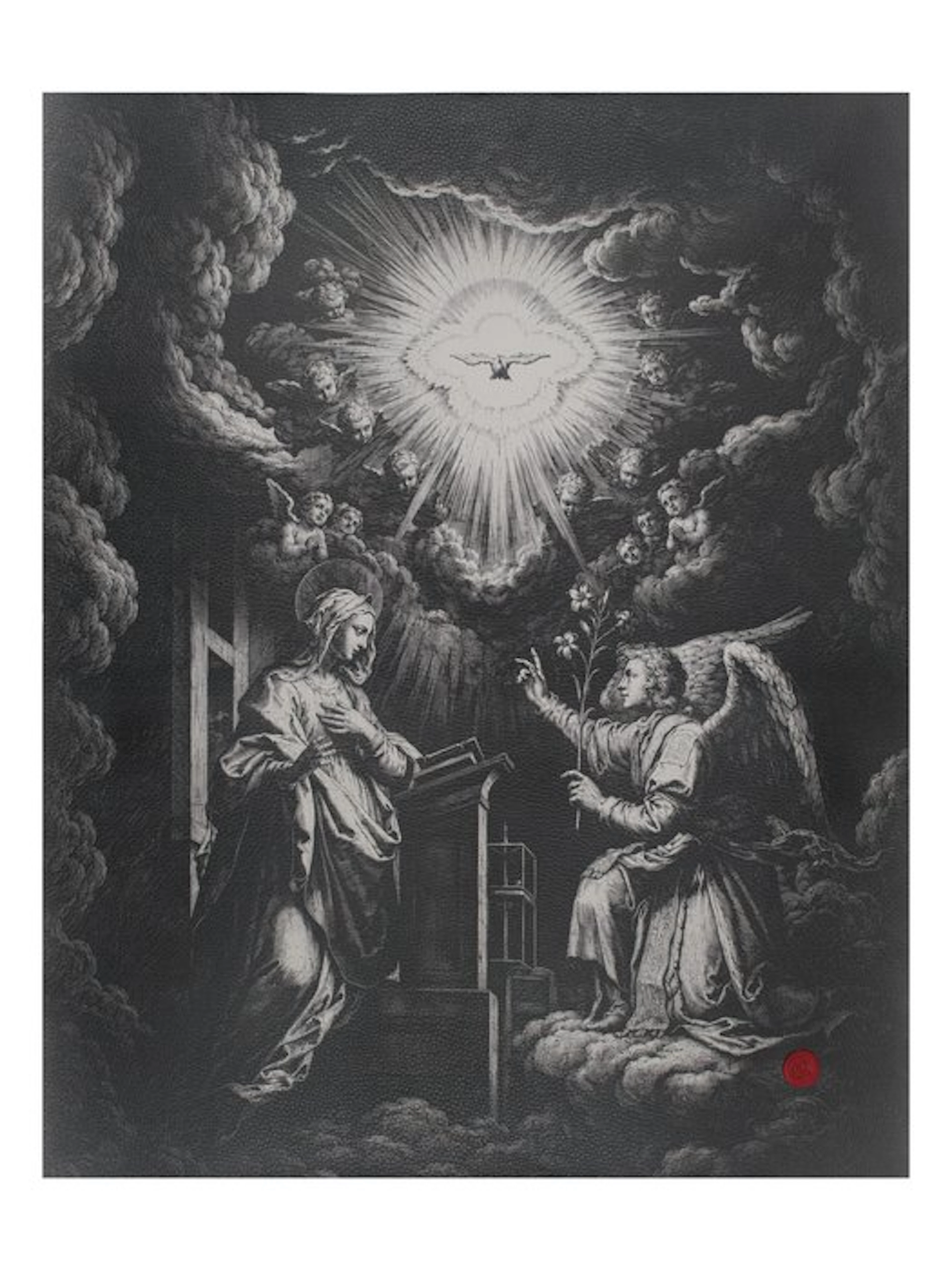 last lot !!!!! Annunciation – Print on Leather 85.00 x...