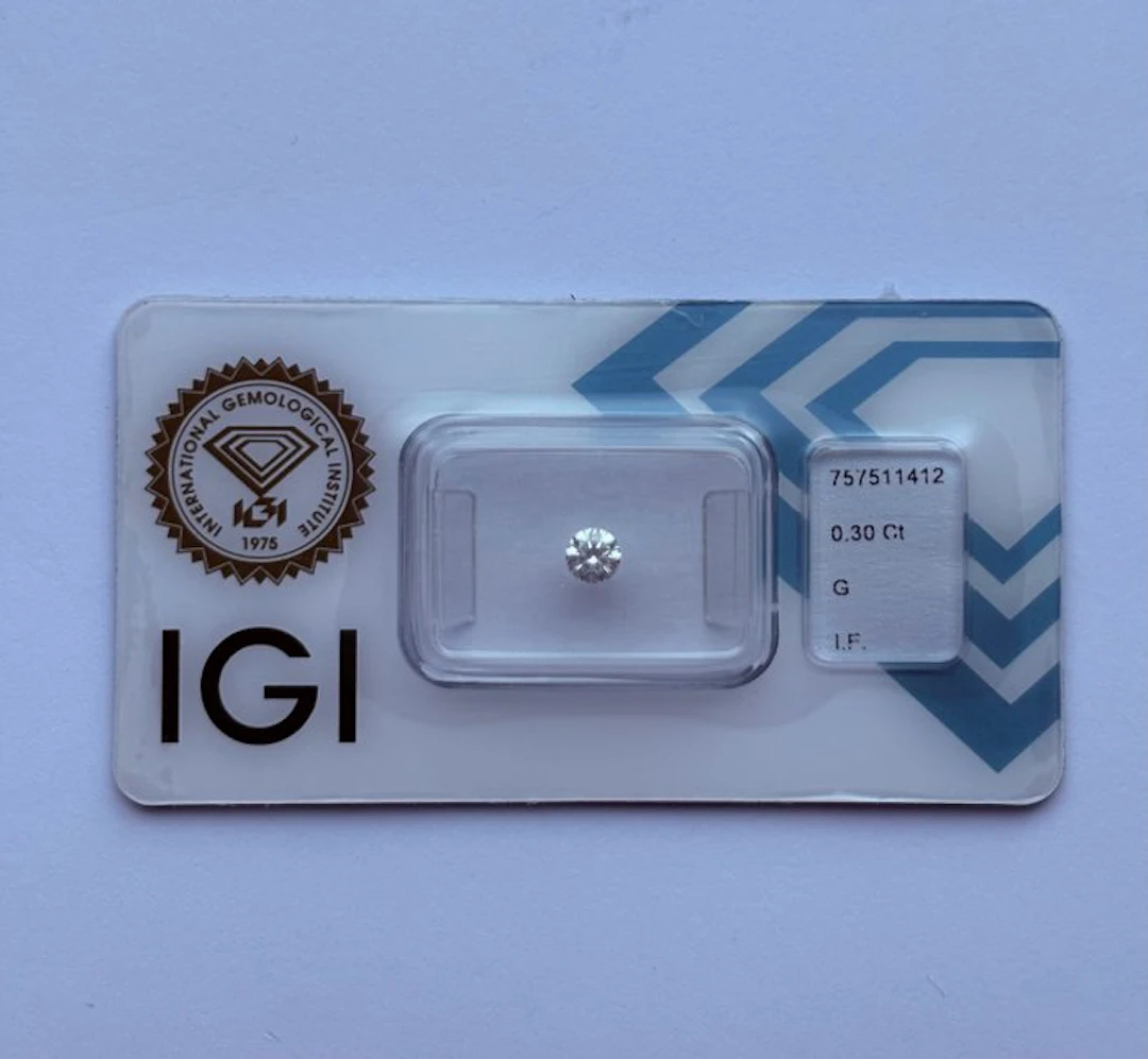 1 pcs Diamond (Natural) - 0.30 ct - Round - G - IF...