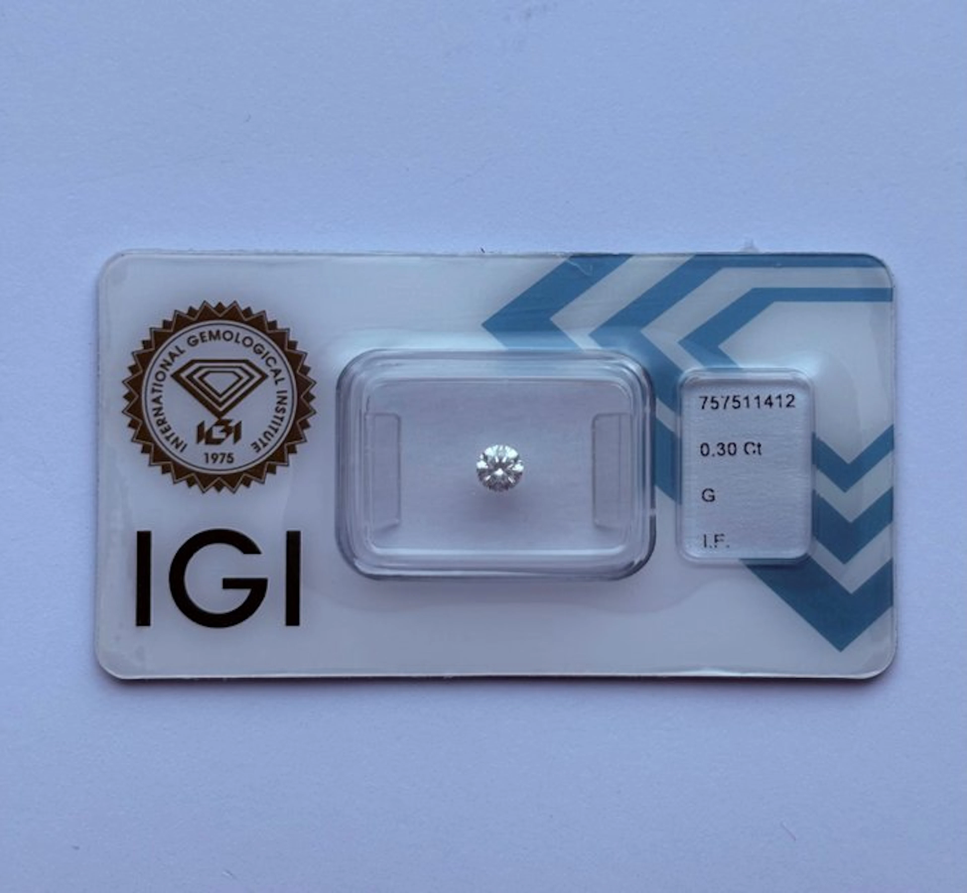 1 pcs Diamond (Natural) - 0.30 ct - Round - G - IF...