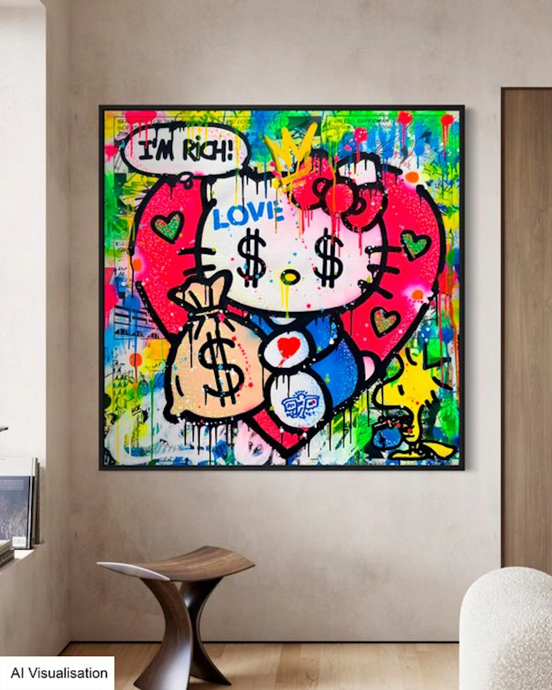 HÖK (1984) - Hello Kitty! Bye Bye Money! - Square Extra Large XXXL