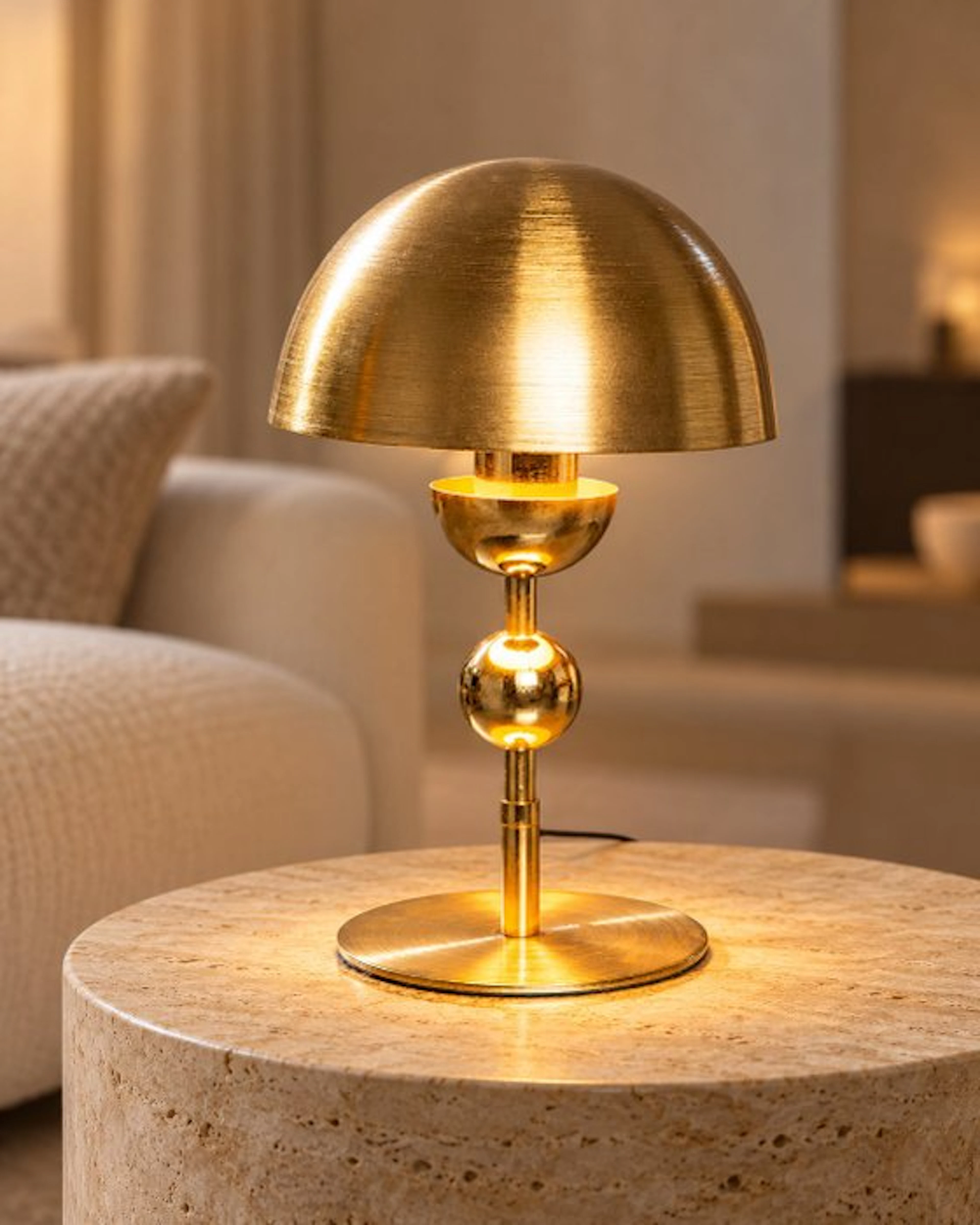 Table lamp - Gold-colored sculptural – Ball & Dome –...