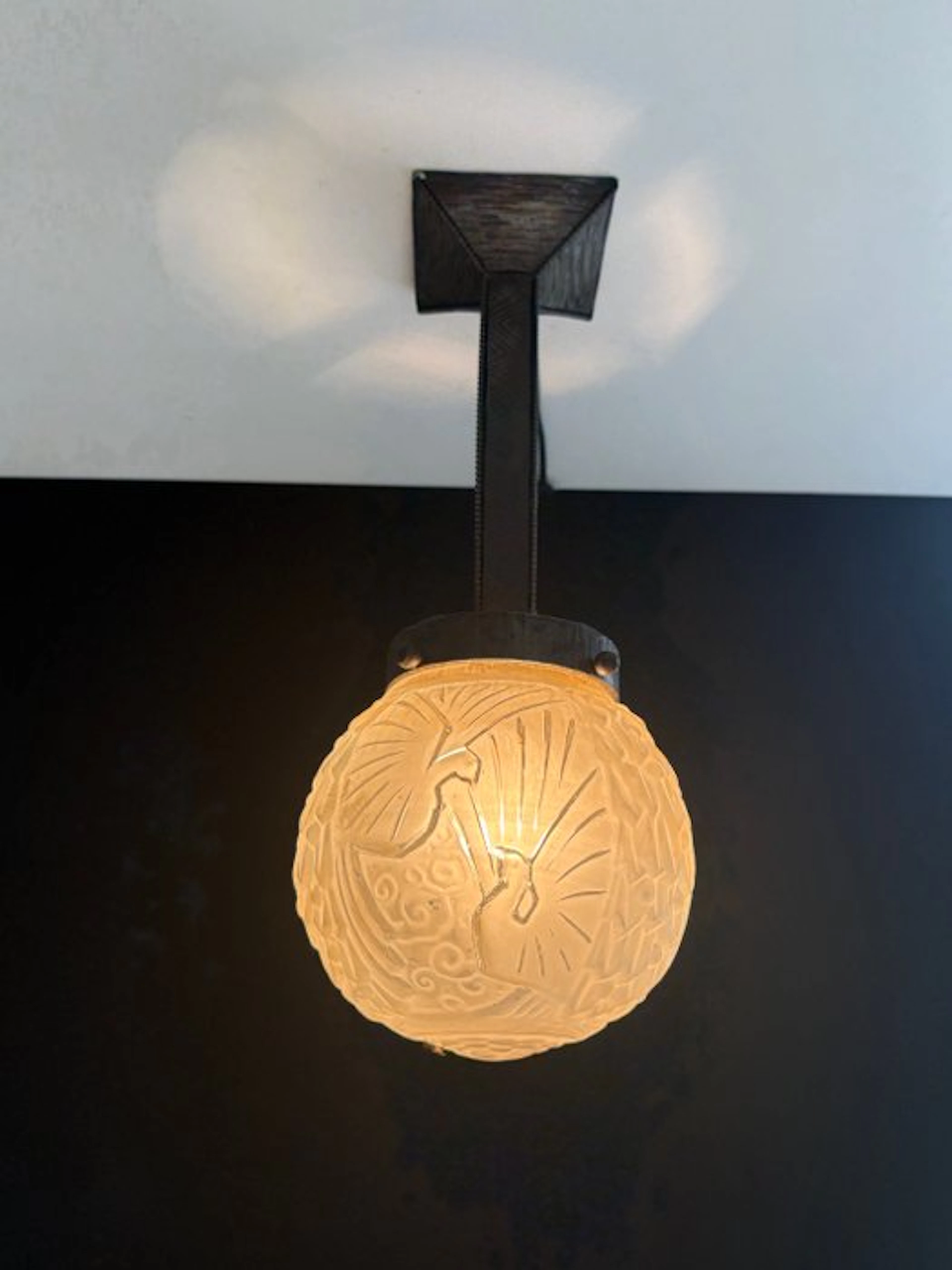 Muller Frères - Hanging lamp - Muller Frères Lunéville...