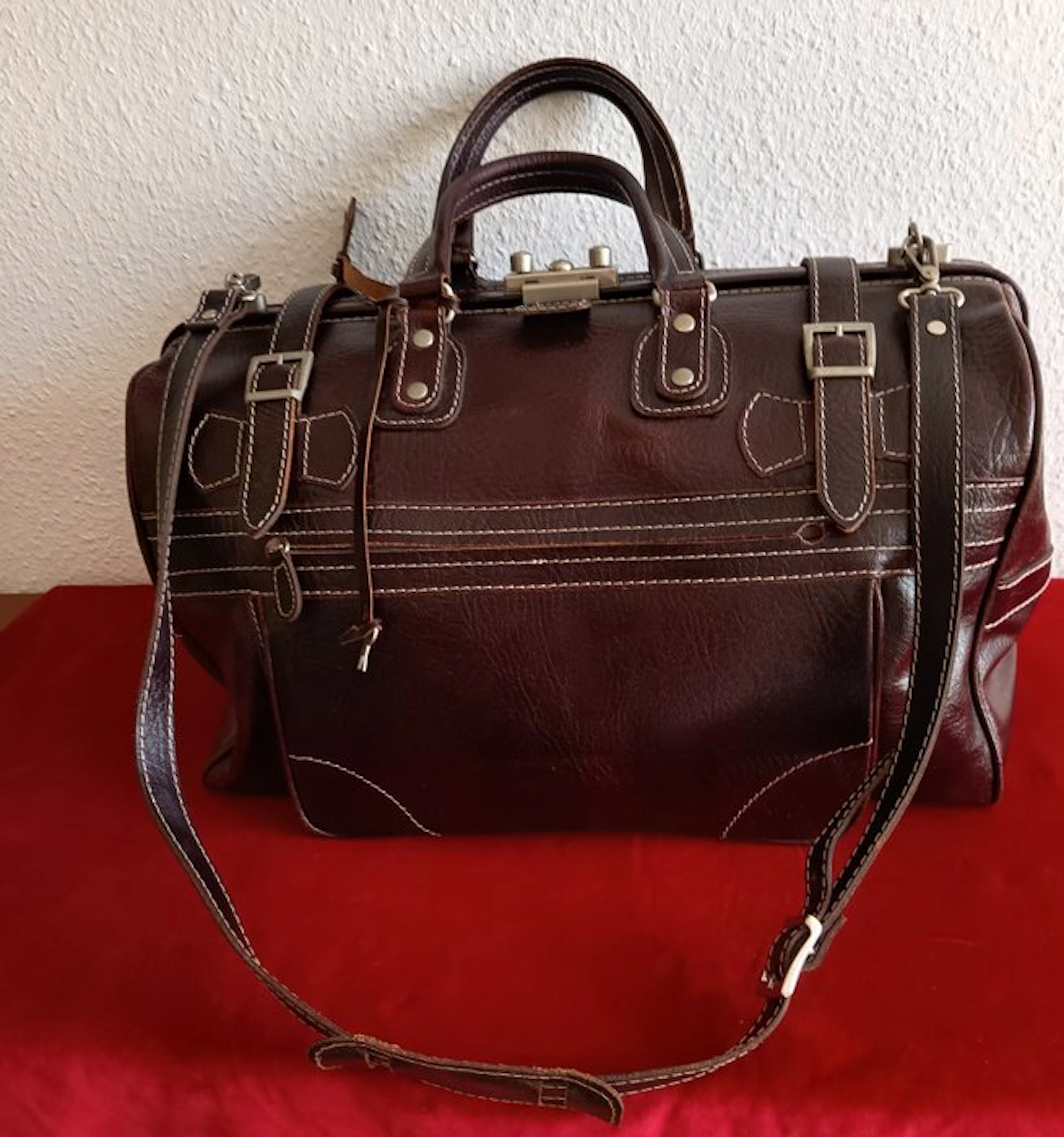 Große Leder Arzt / Wochenend-Tasche - Reisetasche, Weekender - Working tool