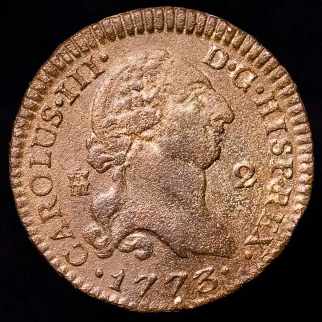 Spain. Carlos III. 2 Maravedís Ceca de Segovia en el año 1773 (No