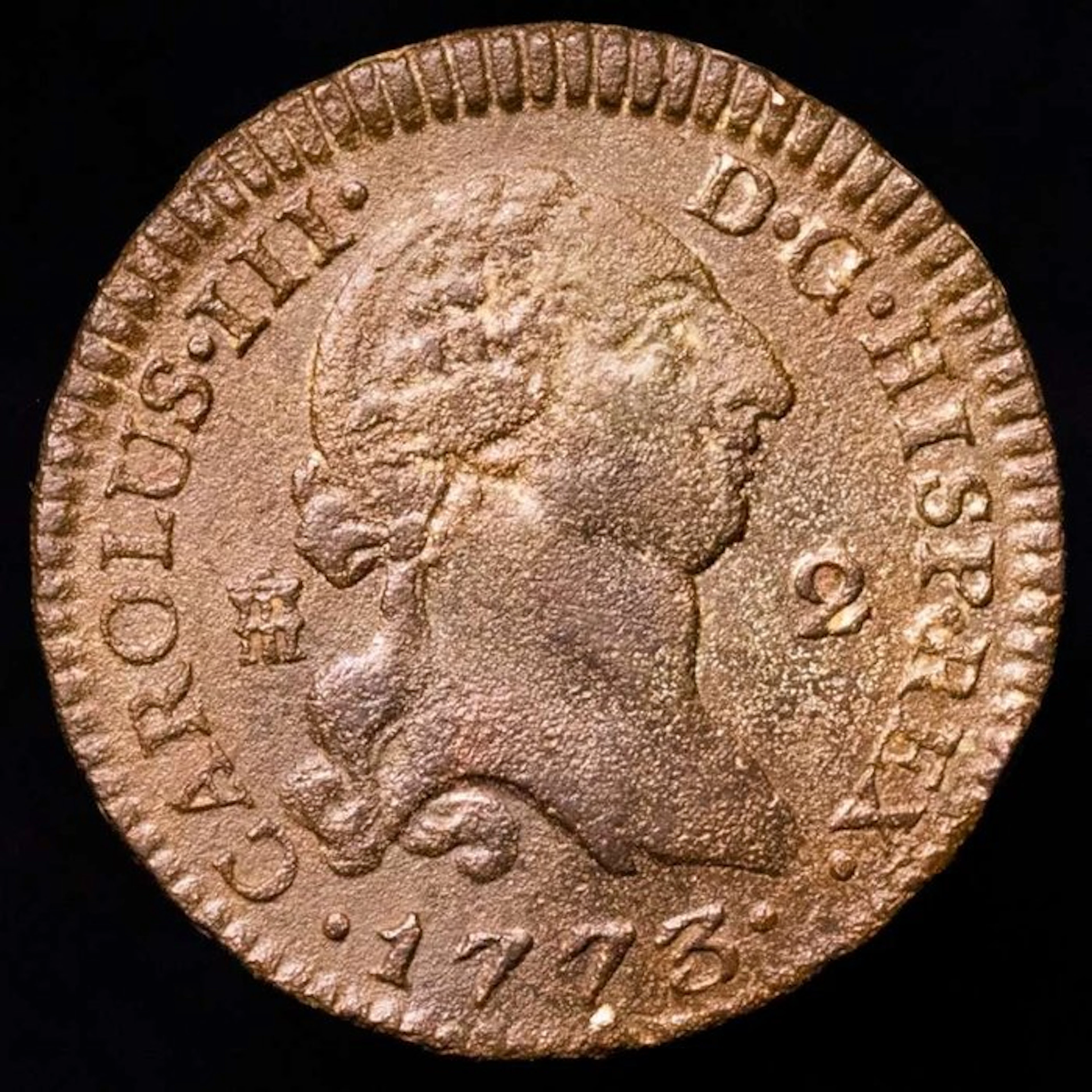 Spain. Carlos III. 2 Maravedís Ceca de Segovia en el año 1773 (No
