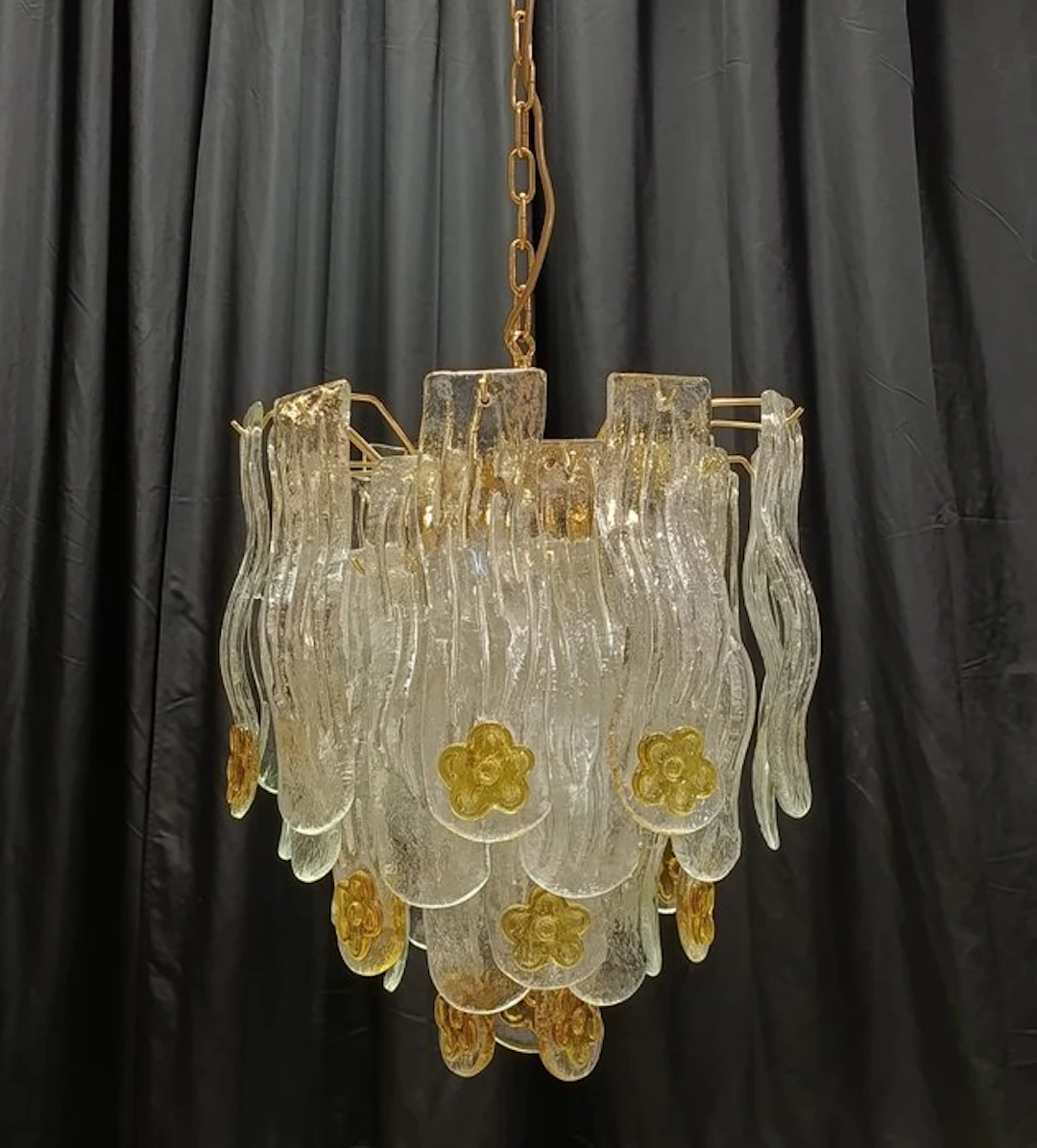 Zanchi - Chandelier - floral slats - Murano glass - 7 lights