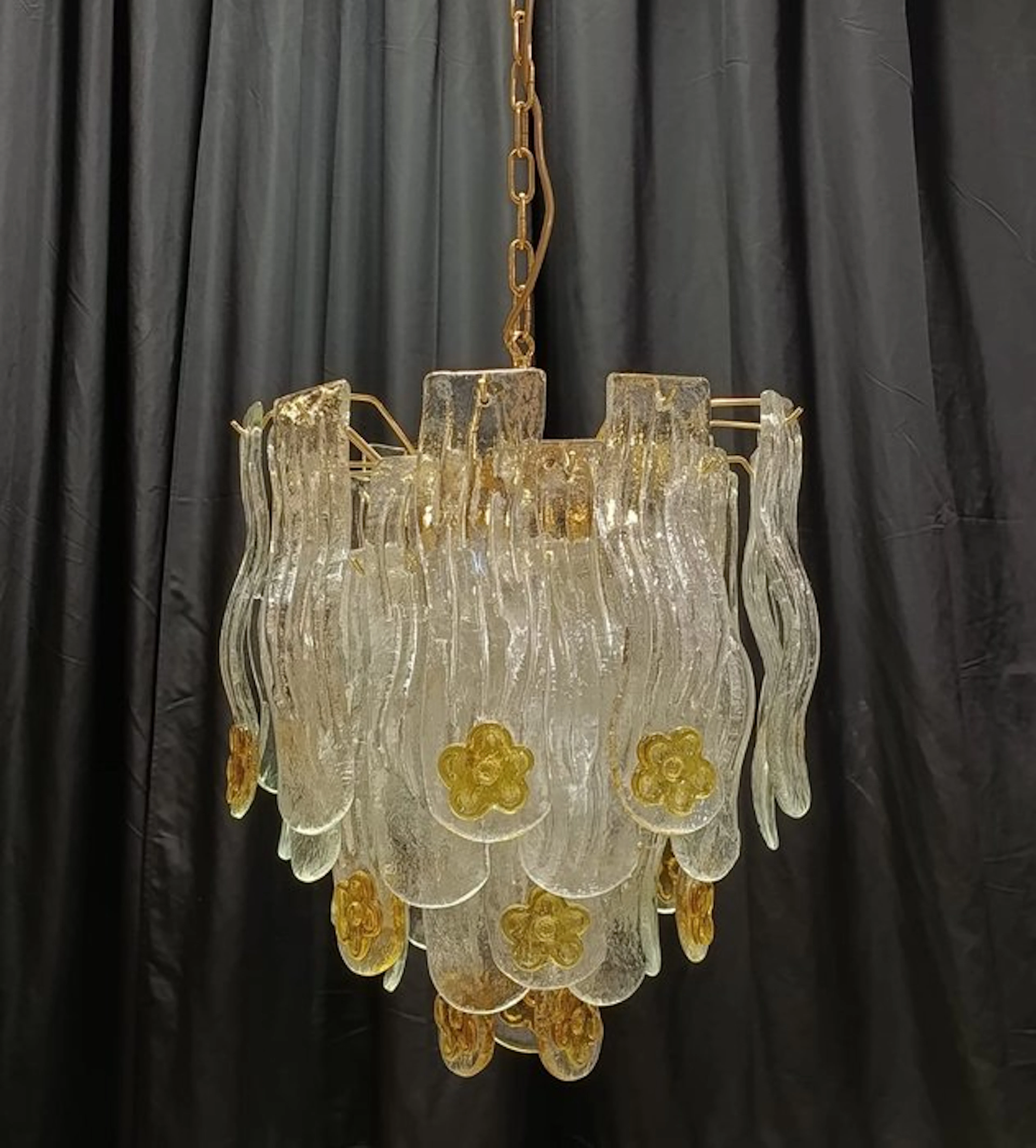 Zanchi - Chandelier - floral slats - Murano glass - 7 lights