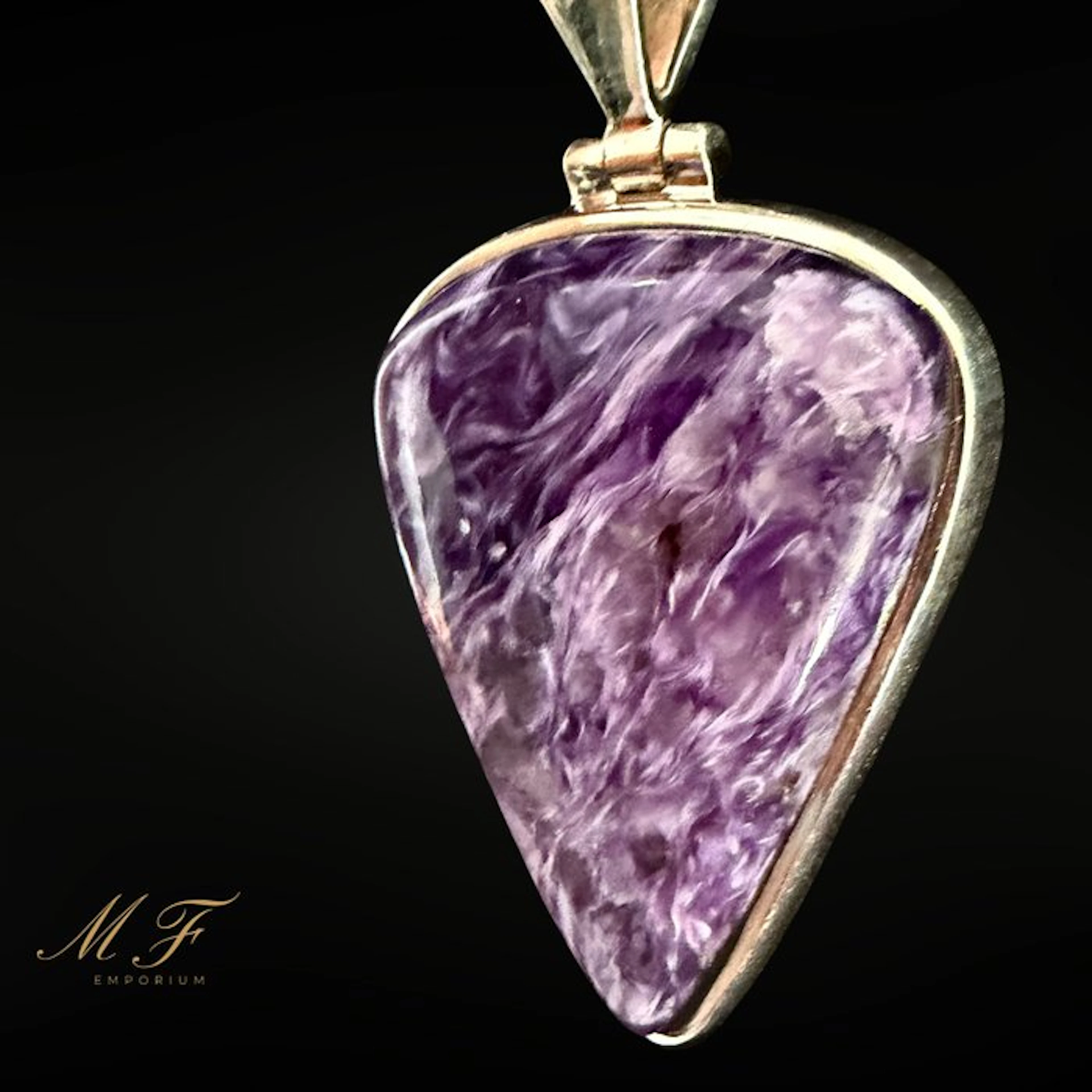 Exceptional pendant - Charoite and 925 Silver - Siberia's...