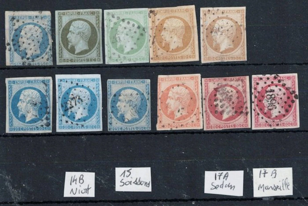 France 1850/1860 - Napoléon III, Nos. 10 to 17, value €640 - Yvert