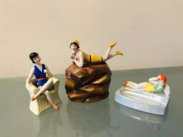 Figurine - Les 3 baigneuses - Epoque Art-Déco (3) - Porcelain