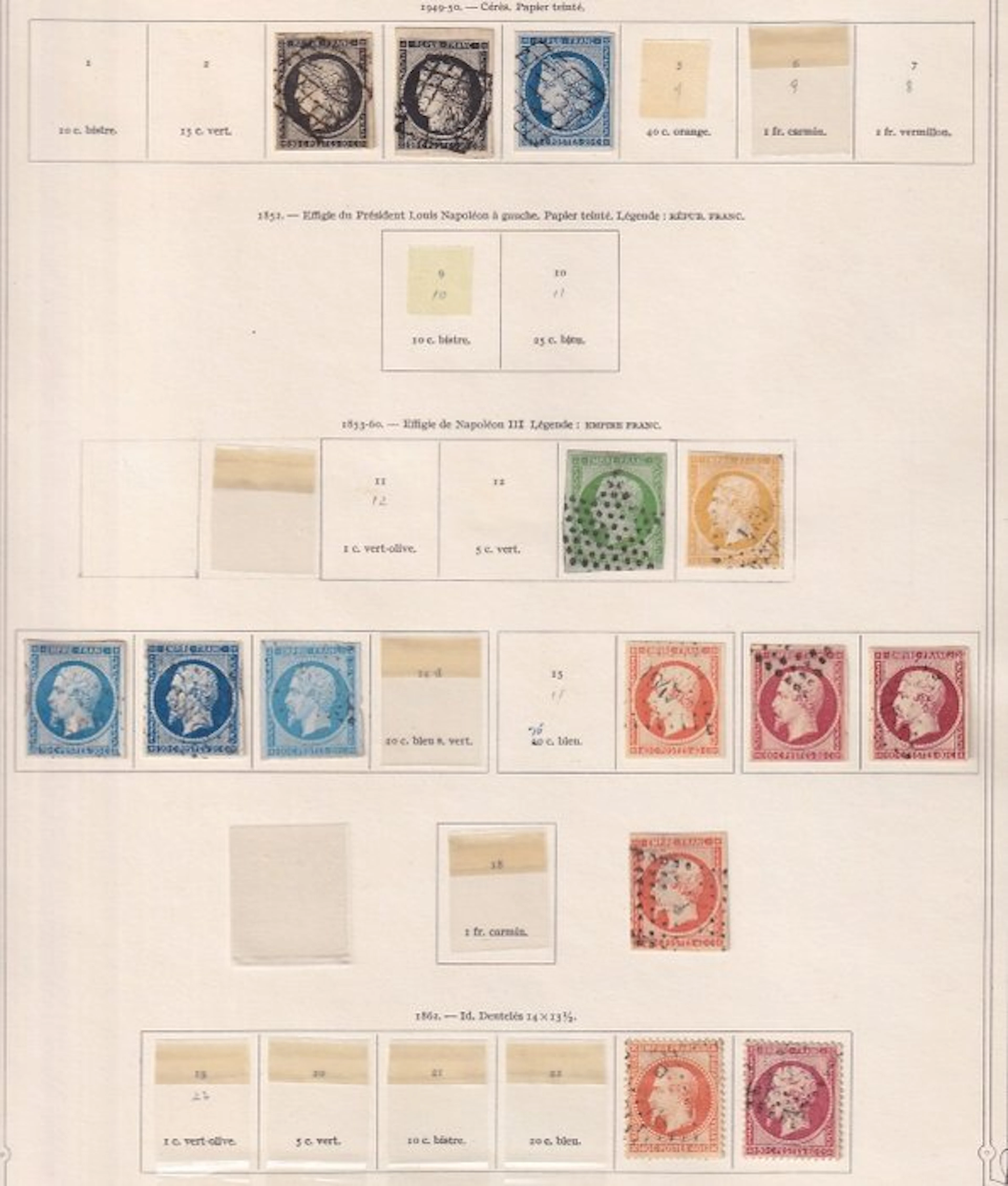 France 1849/1880 - superbe collection de timbres classiques